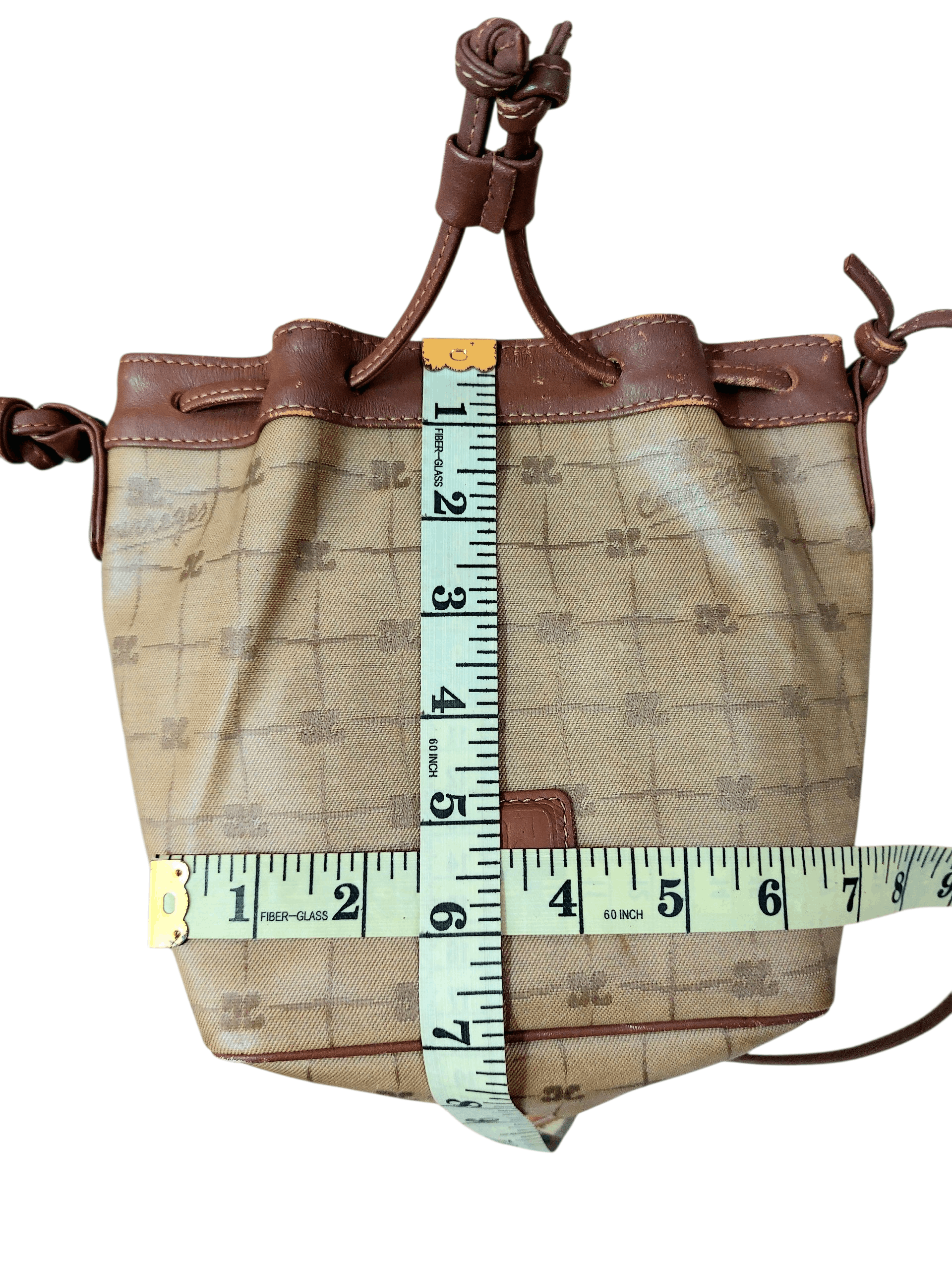 Courreges Vintage Courreges Bucket Crossbody Monogram Leather Trim Bag Size ONE SIZE - 10 Thumbnail