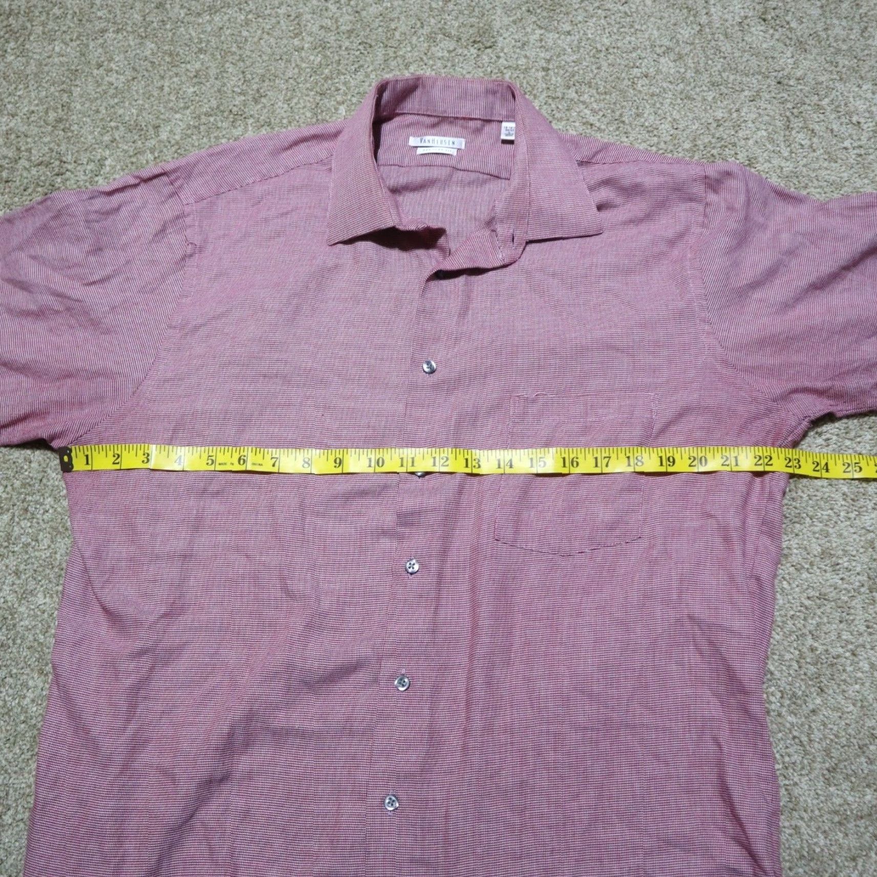 Van Heusen Van Heusen Red Plaid Button-Up Shirt Long Sleeve Men's Size Large 16.5 Casual Size US L / EU 52-54 / 3 - 4 Thumbnail