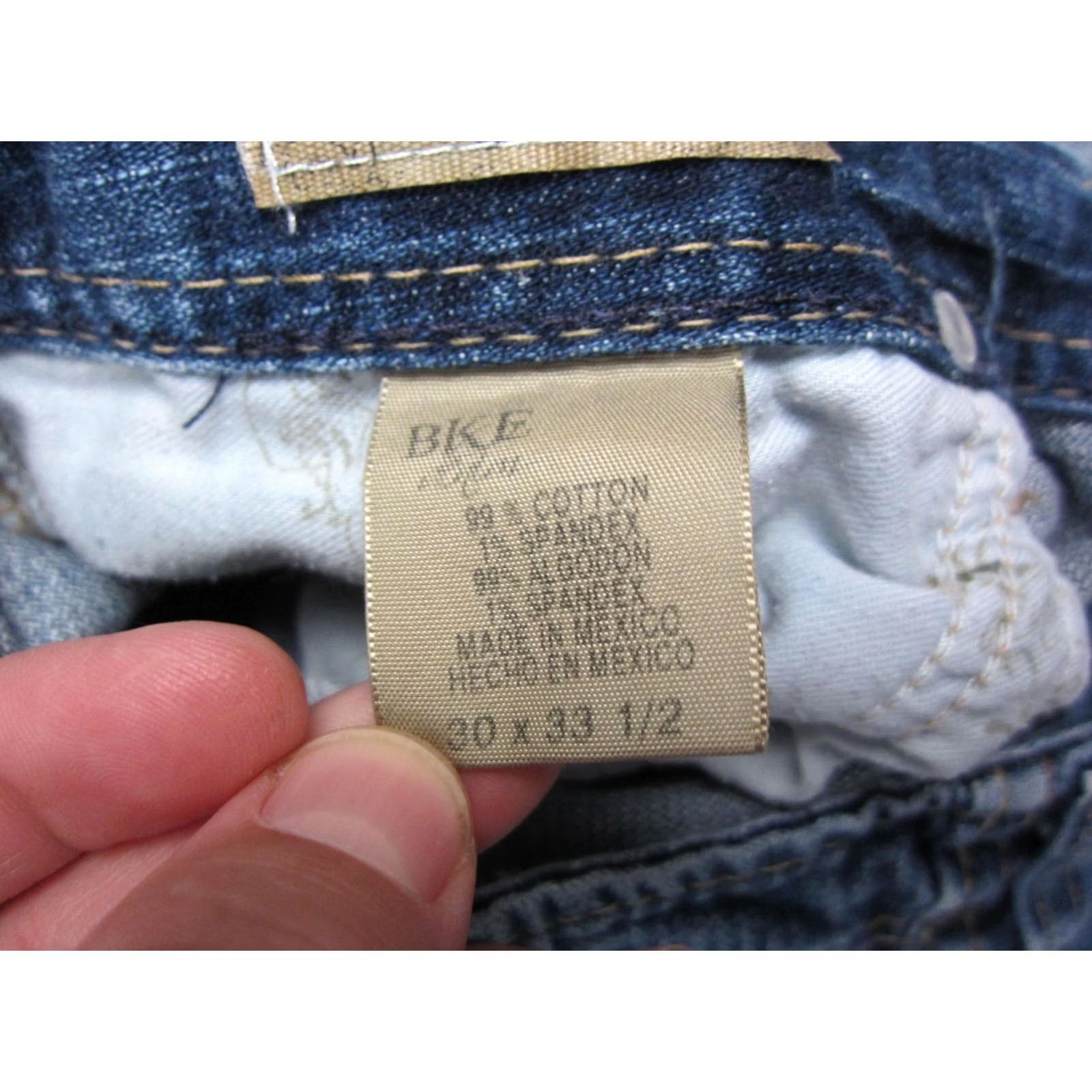 Vintage Buckle BKE Jeans Mens 30 x 33.5 Blue Denim Stretch Straight Leg Medium Wash 90s Retro Size US 30 / EU 46 - 6 Thumbnail