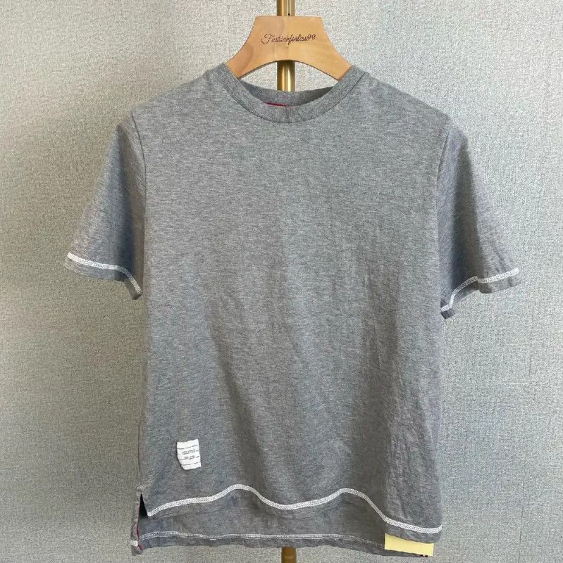 Thom Browne Thom Browne Gray Cotton T-Shirt for Women 0089 Size L / US 10 / IT 46 - 1 Thumbnail
