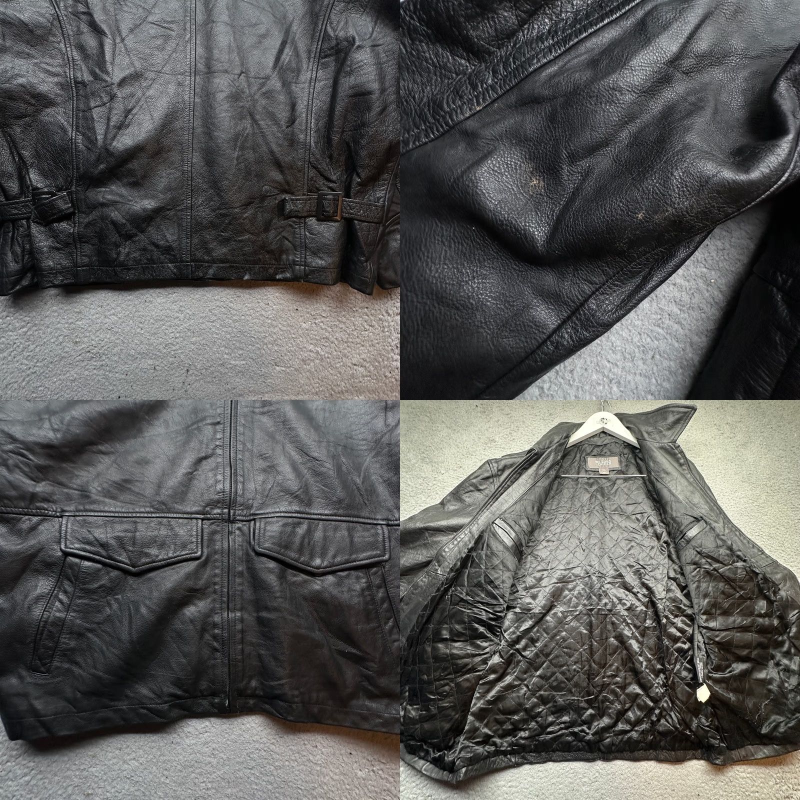 Vintage Wilsons Leather Full Zip Overcoat Black XL Pockets Quilt Lined Coat Mens Size US XL / EU 56 / 4 - 8 Thumbnail