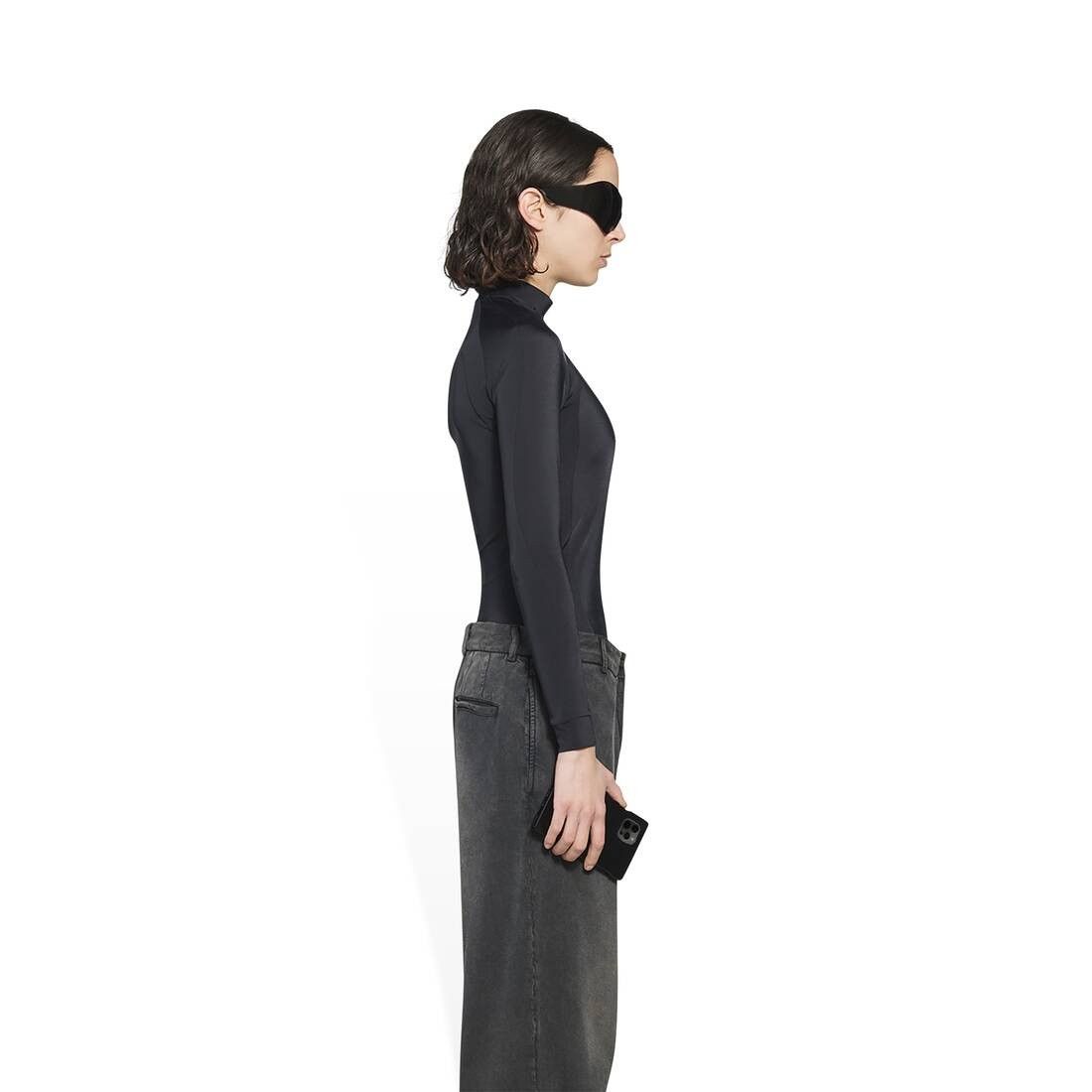 Balenciaga o1in1g0225 Sporty B Long Sleeve T-Shirt in Black Size XS / US 0-2 / IT 36-38 - 4 Thumbnail