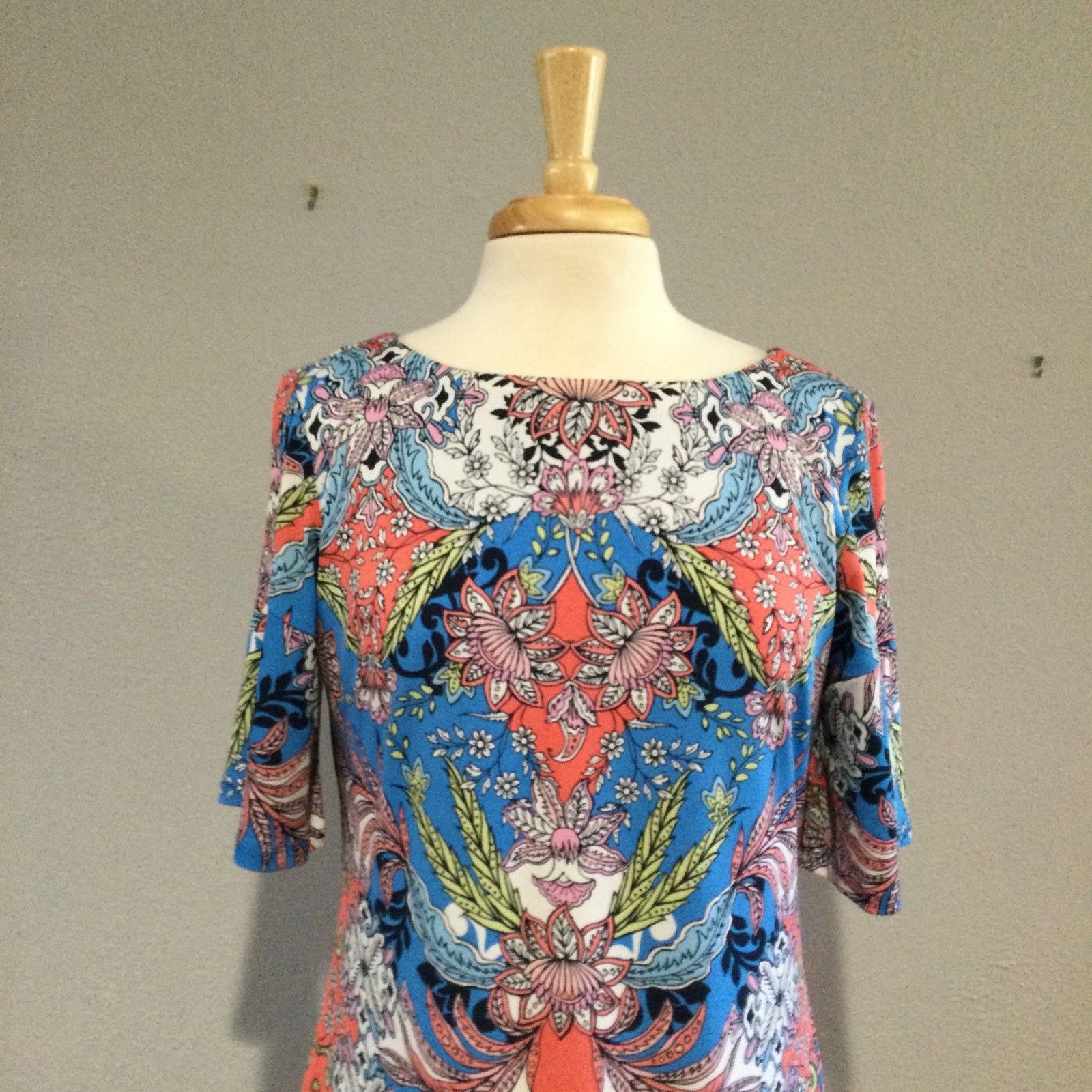 Other Leslie Fay Multicolor Lined Floral Print Midi Dress Size 8 Size M / US 6-8 / IT 42-44 - 2 Thumbnail