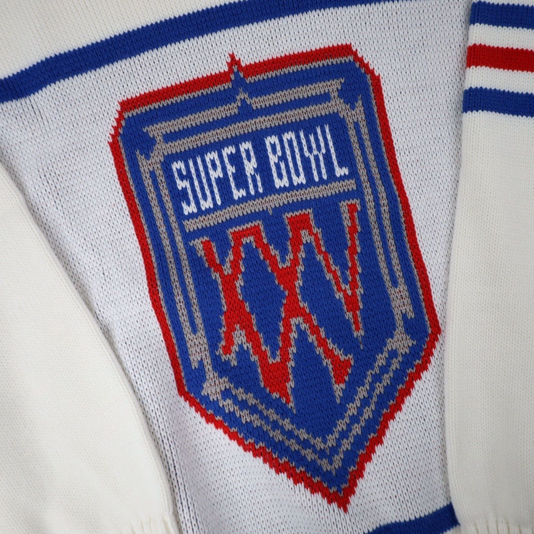 NFL VINTAGE NFL Cliff Engle Super Bowl XXV Mens Large Knit Sweater White Size US L / EU 52-54 / 3 - 4 Thumbnail