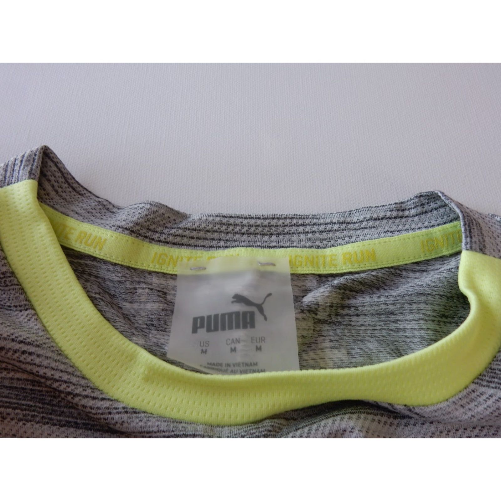 Puma PUMA T Shirt Men M Short Sleeve Activewear Gray Striped Shirt Size US M / EU 48-50 / 2 - 5 Thumbnail