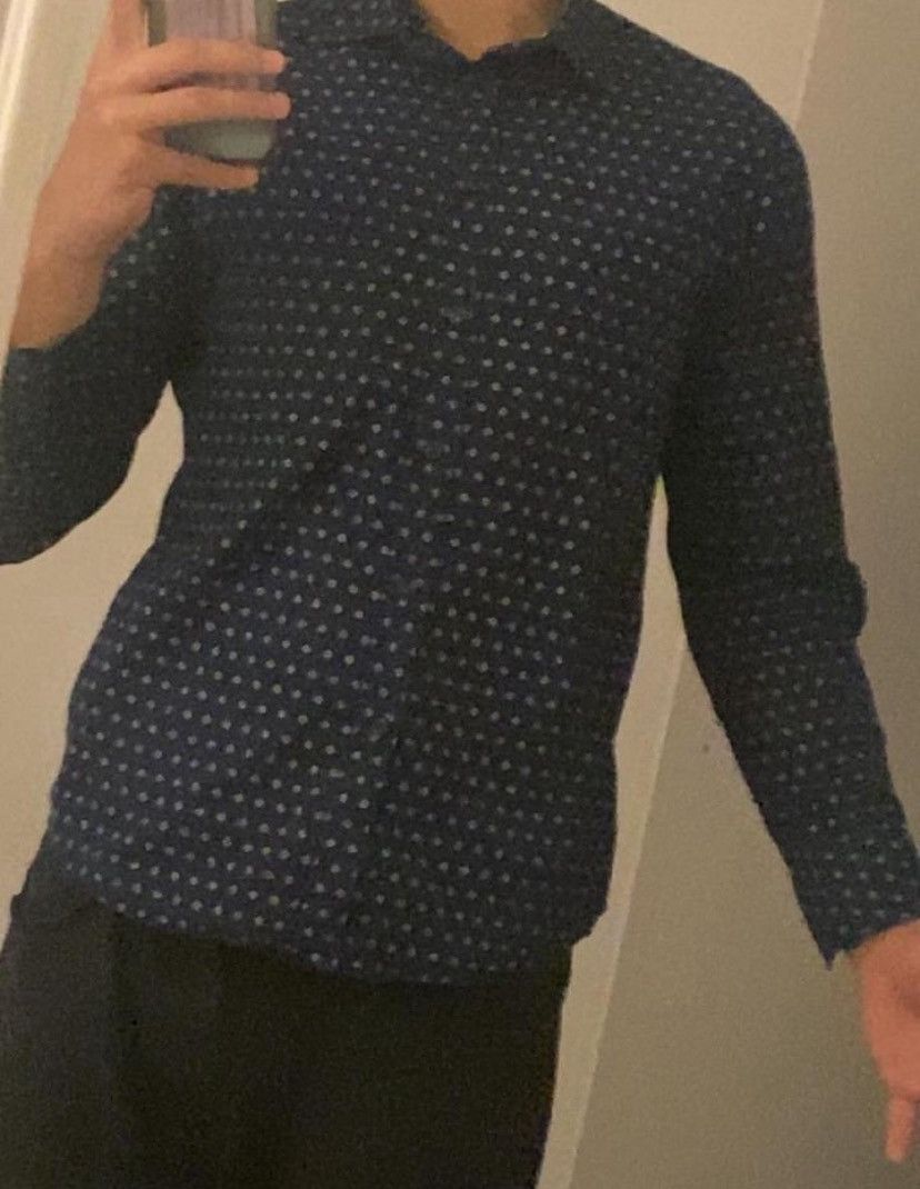 Dunnes Navy blue dotted dunes shirt Size US M / EU 48-50 / 2 - 2 Thumbnail
