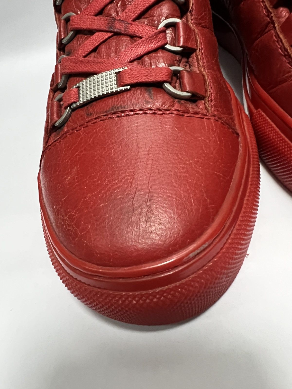 Balenciaga Balenciaga - Arena Red Leather High Top Sneakers Size US 7 / EU 40 - 12 Thumbnail