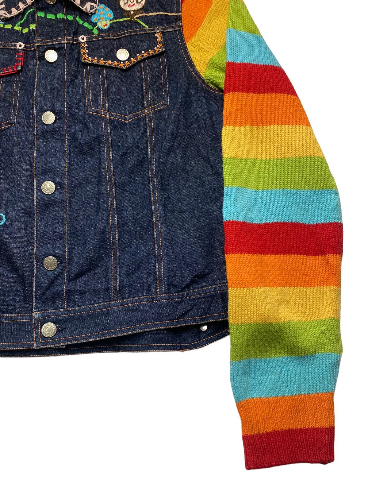 Angel Blue 2000s Angel Blue - Chunky Knitted Denim Jacket Size L / US 10 / IT 46 - 7 Thumbnail