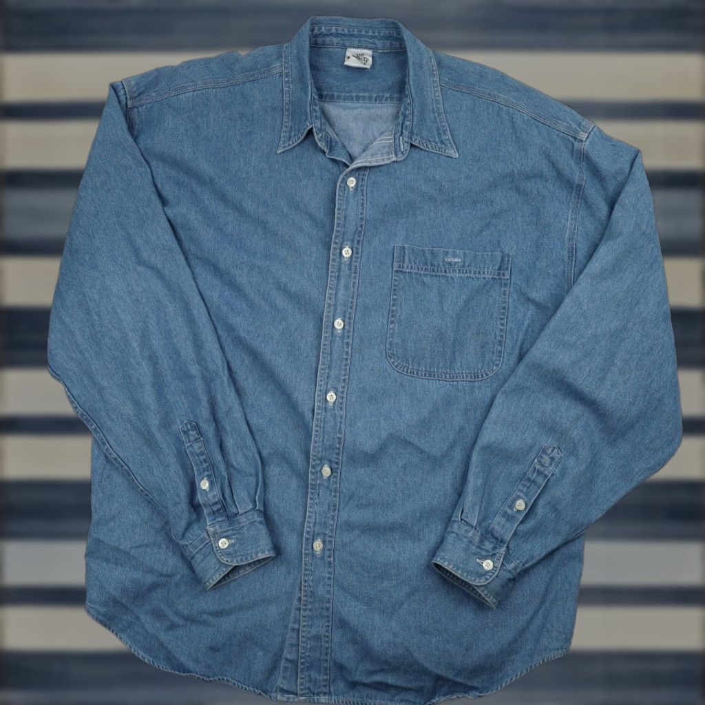 Disney VINTAGE Disney Winnie the Pooh Embroidered Denim Button-Down Shirt Mens XXL Blue Size US XXL / EU 58 / 5 - 1 Thumbnail