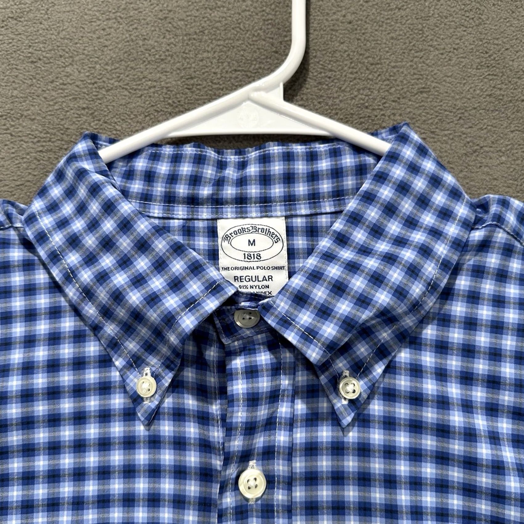 Brooks Brothers Brooks Brothers Shirt Mens M Blue Plaid The Original Polo Button Down Nylon EUC Size US M / EU 48-50 / 2 - 3 Thumbnail