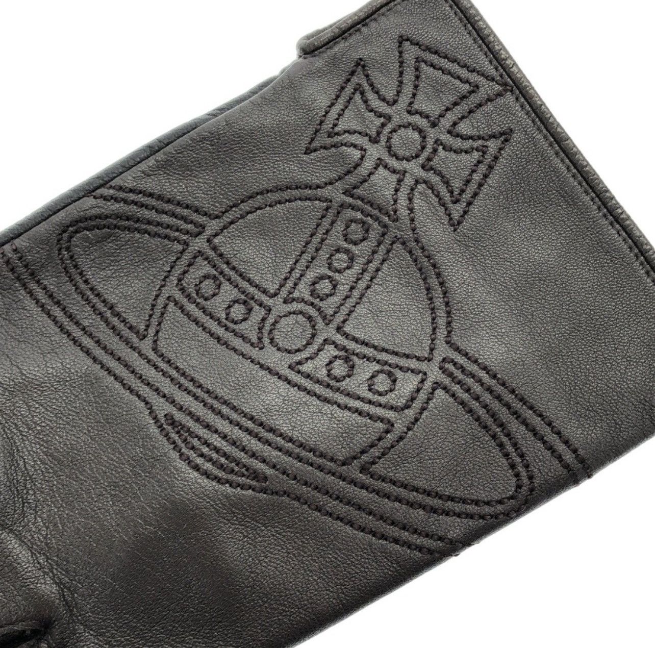 Vivienne Westwood Vivienne Westwood MAN Orb Embroidered Leather Gloves Size ONE SIZE - 3 Thumbnail