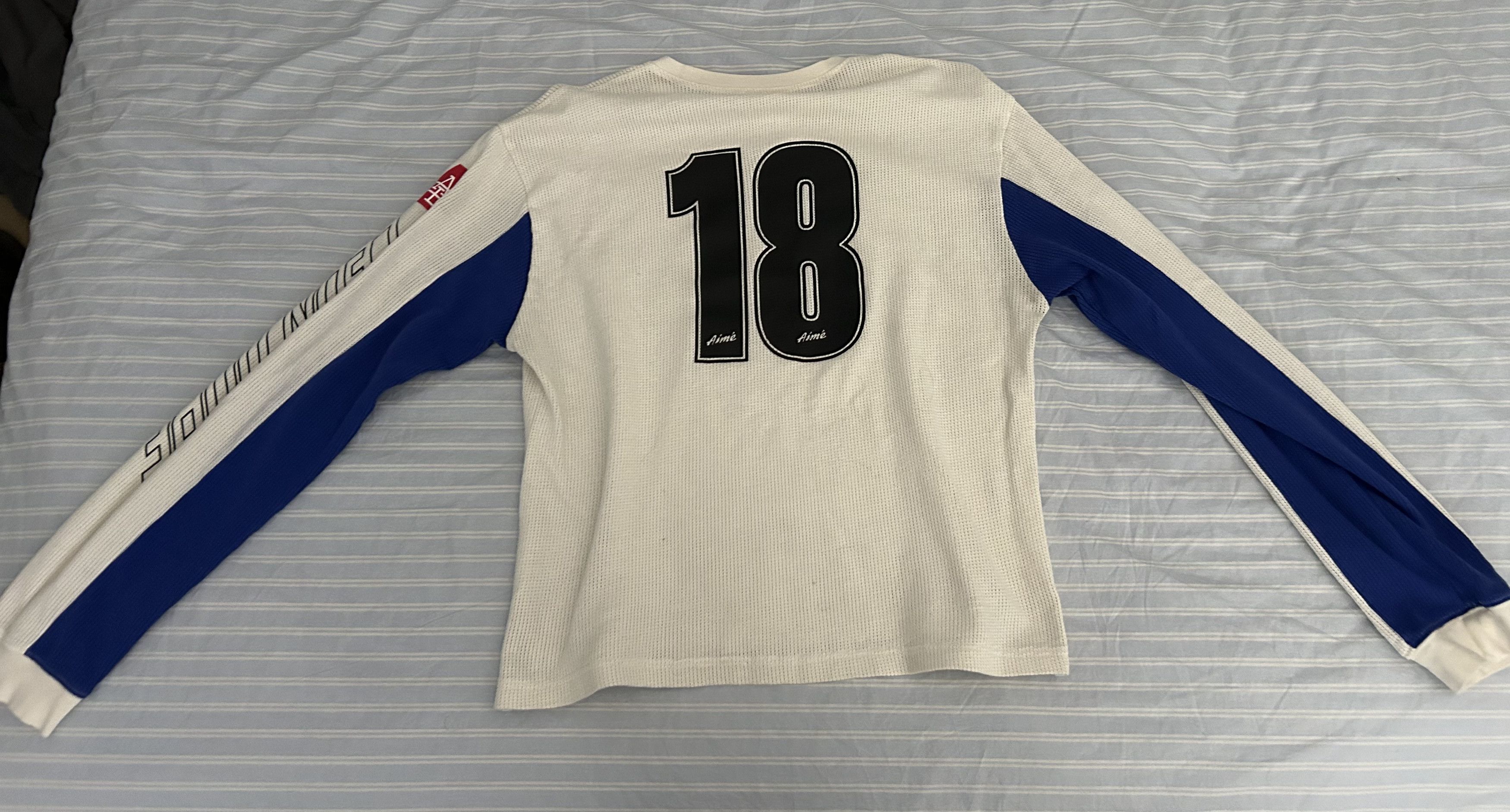 Aime Leon Dore Aime Leon Dore Mesh Moto Long Sleeve Tee White/Blue Size US L / EU 52-54 / 3 - 2 Thumbnail