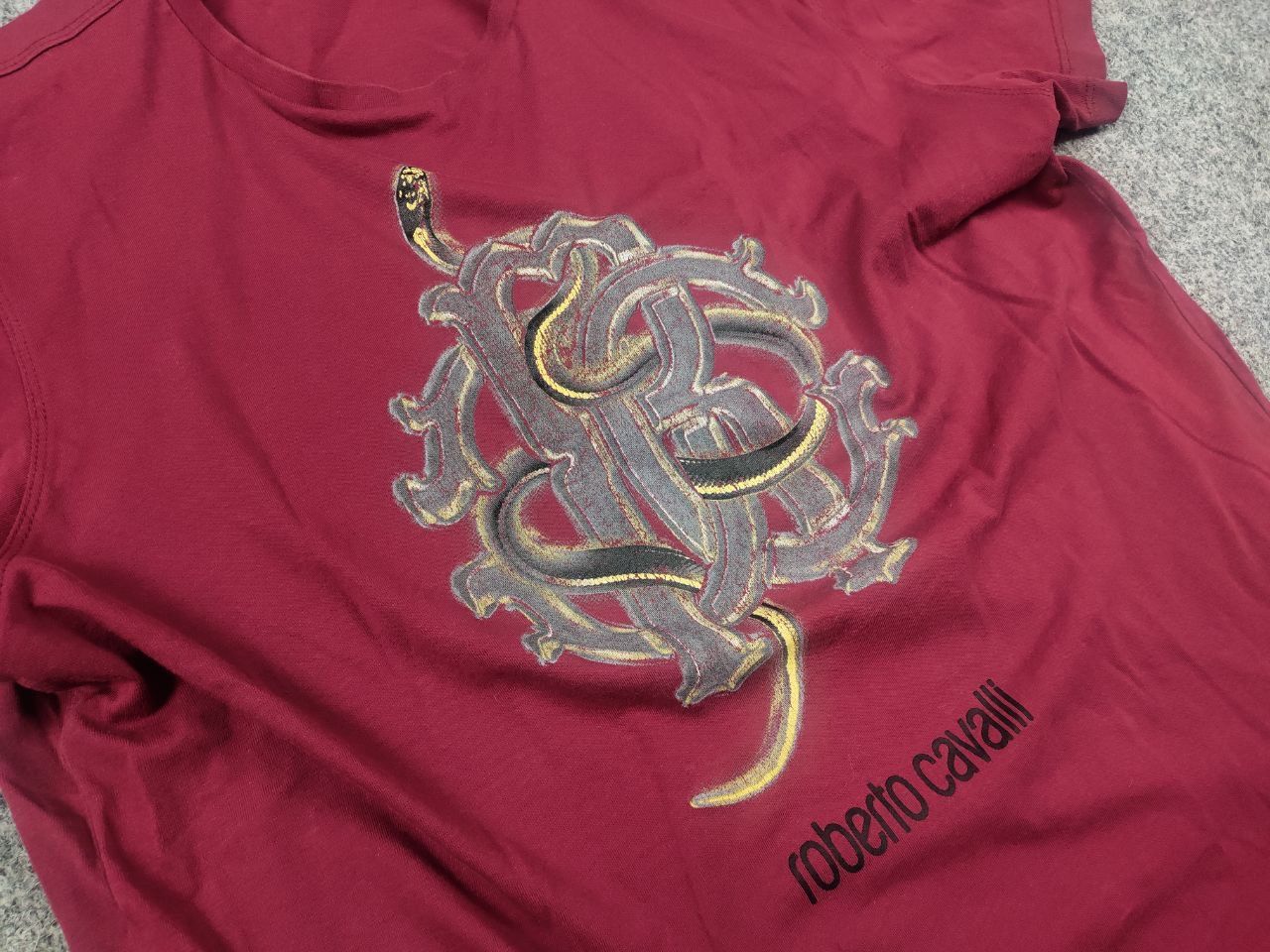 Roberto Cavalli Roberto Cavalli design Cotton Classic Logo snake T Shirt Tee Size US L / EU 52-54 / 3 - 7 Thumbnail