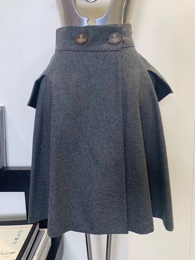 Vivienne Westwood Vivienne Westwood size2 Gray wool cycling skirt Size 26" / US 2 / IT 38 - 1 Thumbnail