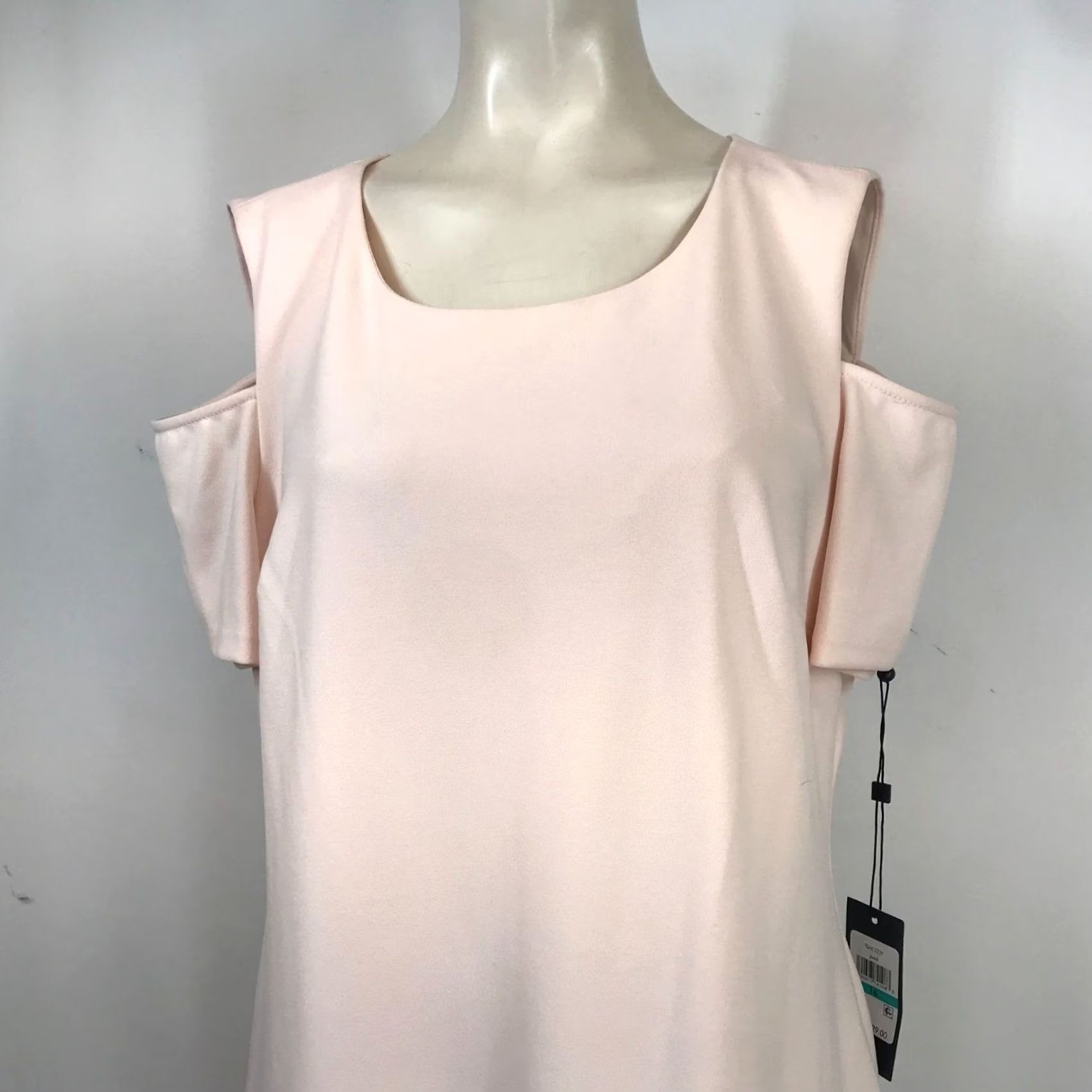 Tommy Hilfiger TOMMY HILFIGER PENCIL DRESS Pink WOMEN'S 16 ROUND NECK SHORT COLD SHOULDER Size 38" / US 16 / IT 52 - 2 Thumbnail