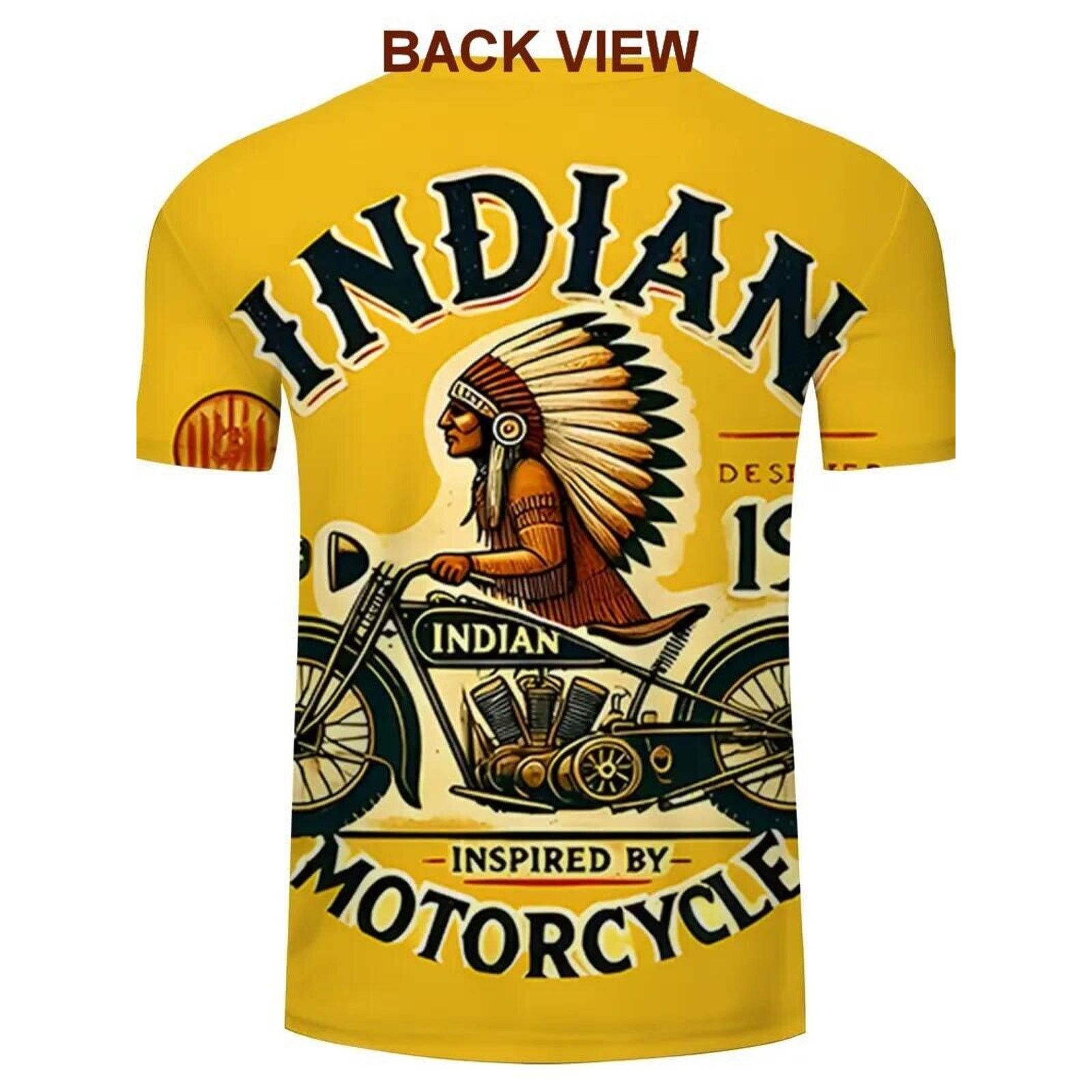 Other Indian Motorcycle 3D Design T-Shirt •Yellow & Black • Sz LG Size US L / EU 52-54 / 3 - 3 Thumbnail