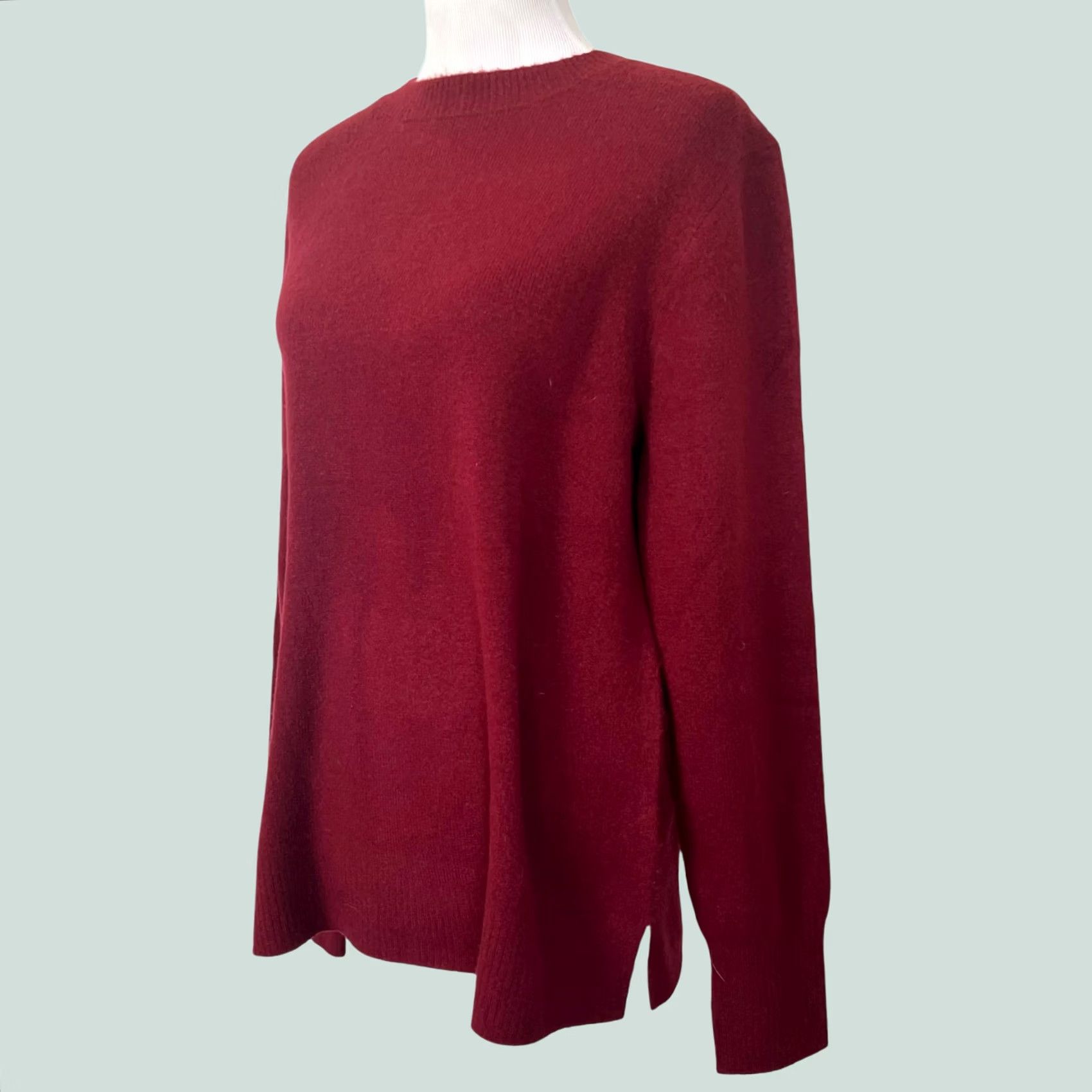 J.Crew J.Crew Factory Women’s Sweater Crewneck Dark Red Pullover Sz L Size L / US 10 / IT 46 - 1 Thumbnail