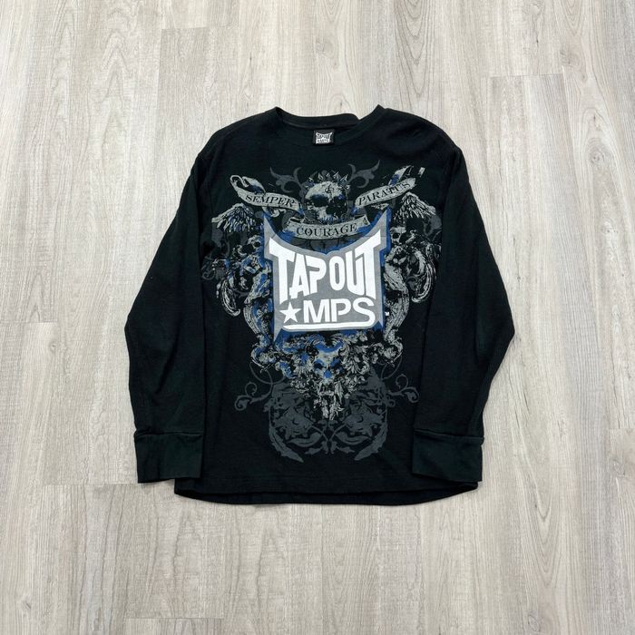 Vintage VINTAGE Y2K Tapout Skull Cyber Punk Goth Long Sleeve Shirt ...