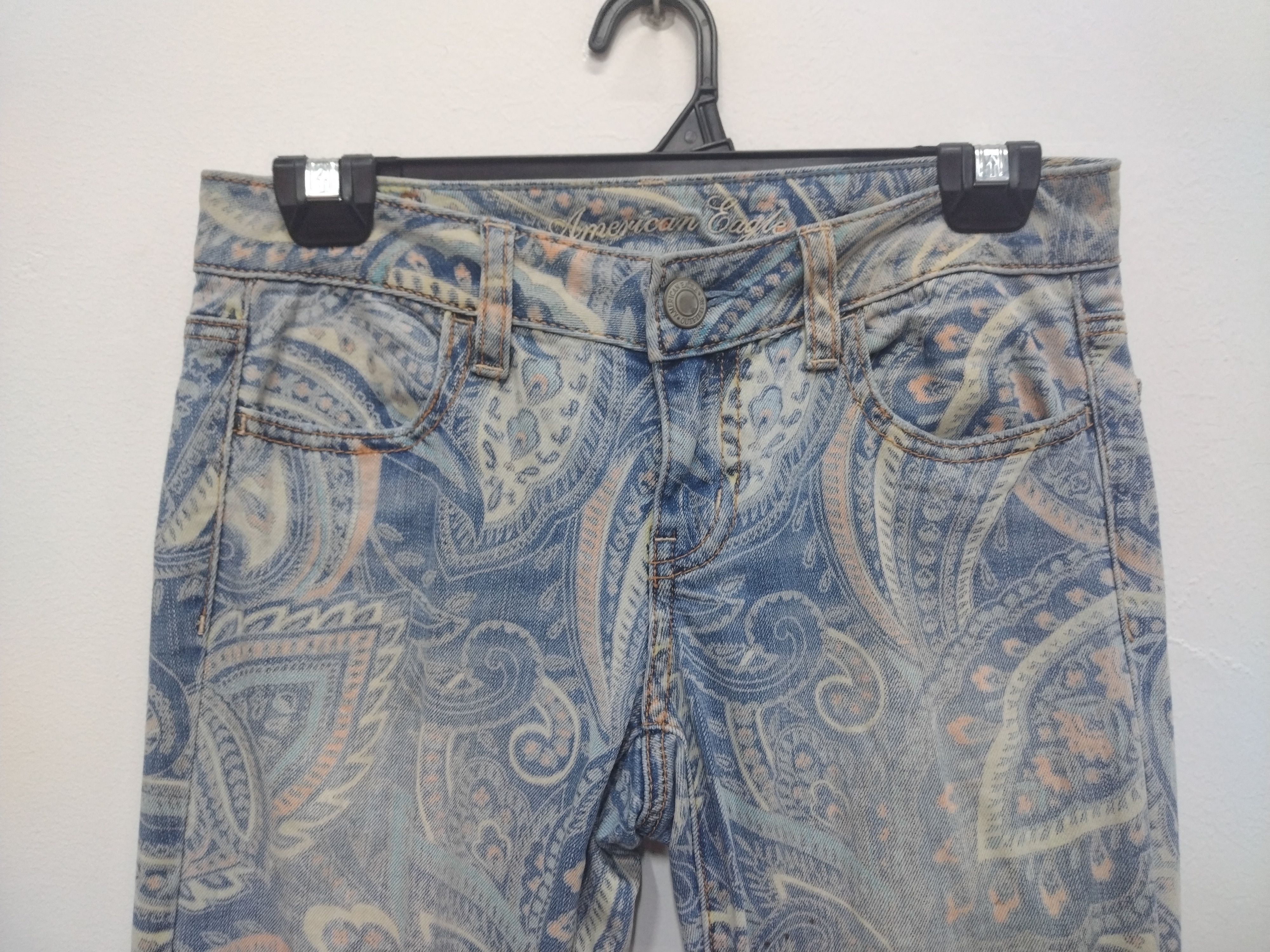 American Eagle Outfitters Paisley American eagle super stretch jegging fit jeans Size 29" - 3 Thumbnail