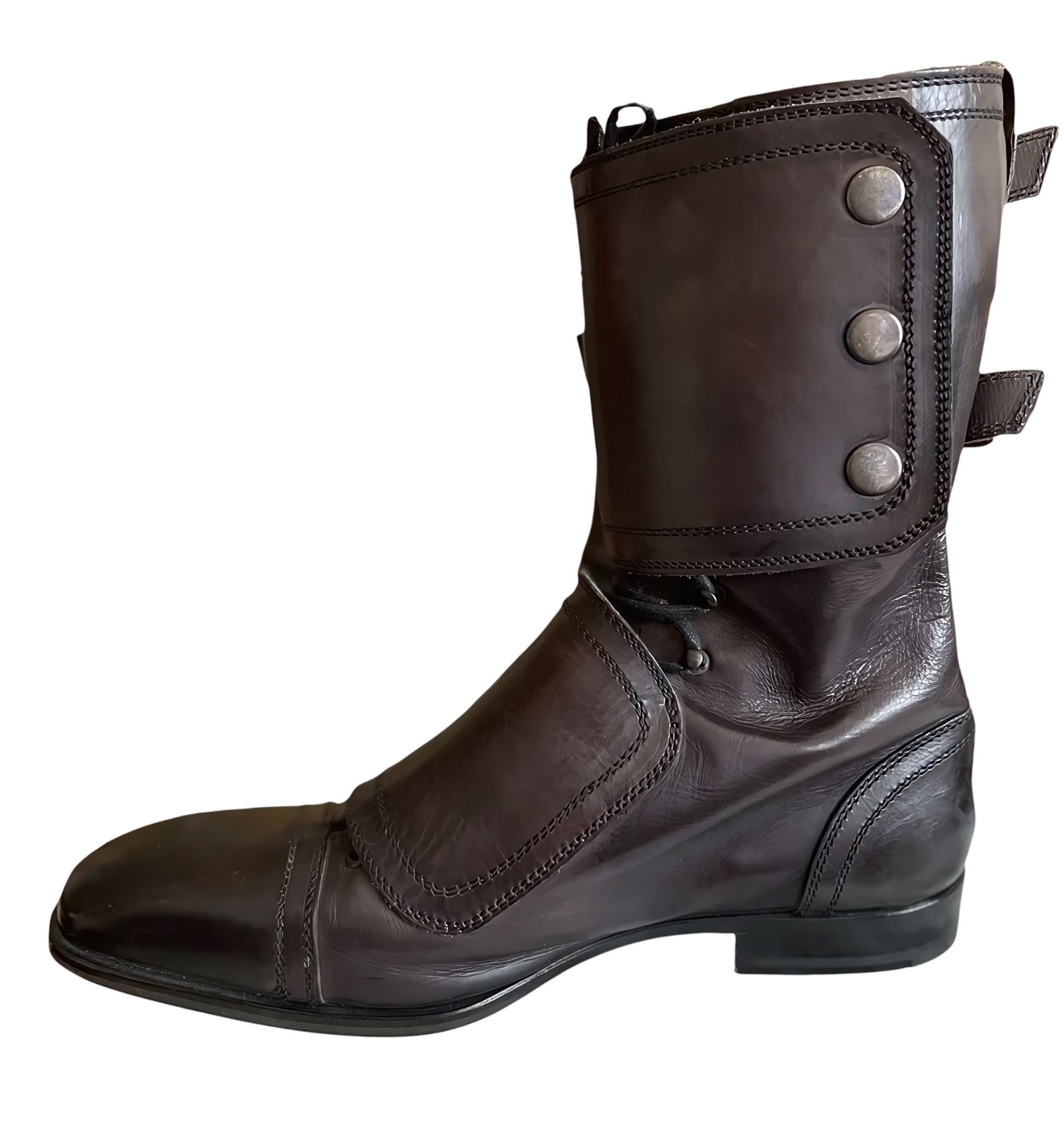 Yves Saint Laurent KNIGHT LEATHER BOOTS BY TOM FORD Size US 7.5 / EU 40-41 - 3 Thumbnail