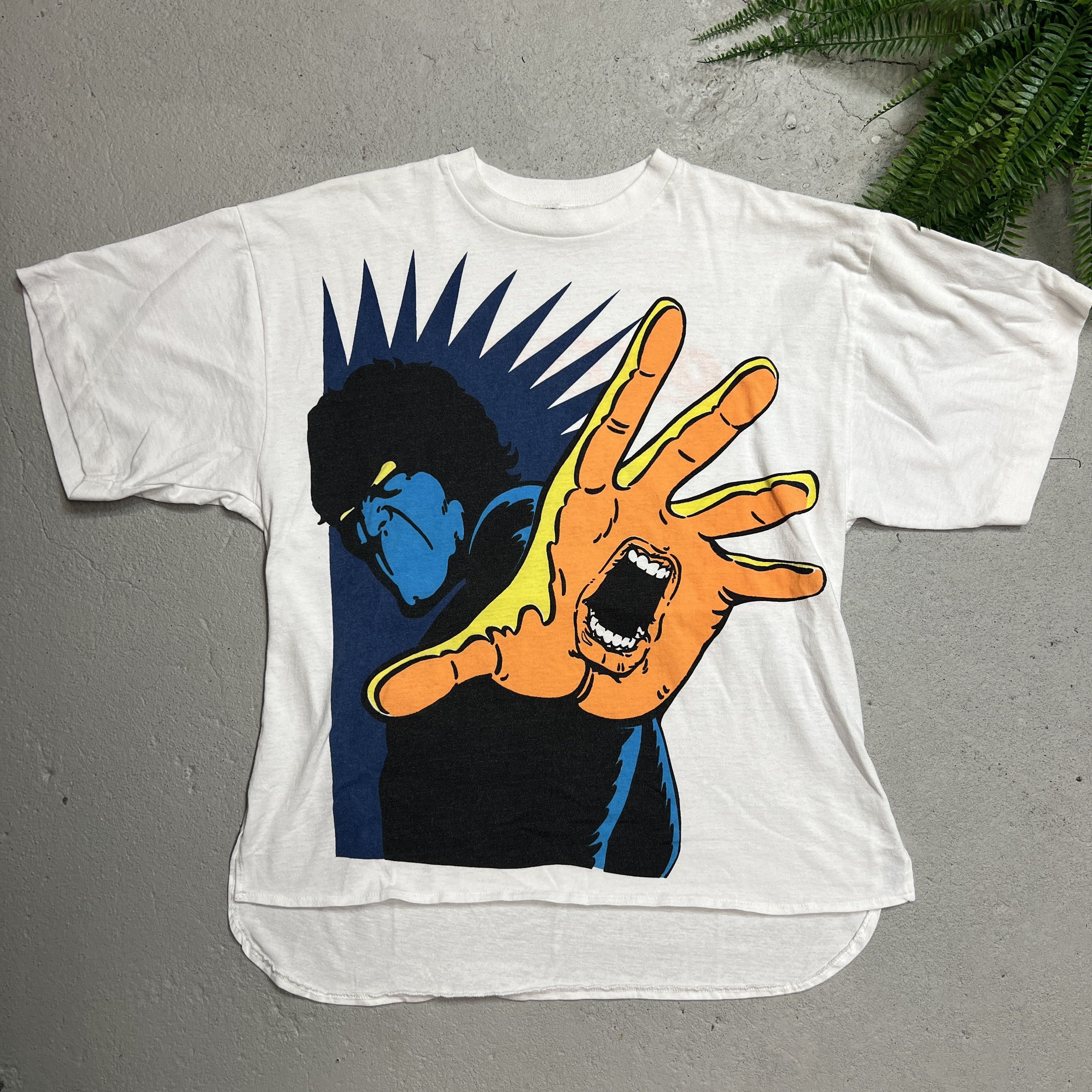 Vintage Vintage 1990s Outloud Rare Promo White Tee Hand Mouth Size US L / EU 52-54 / 3 - 2 Thumbnail