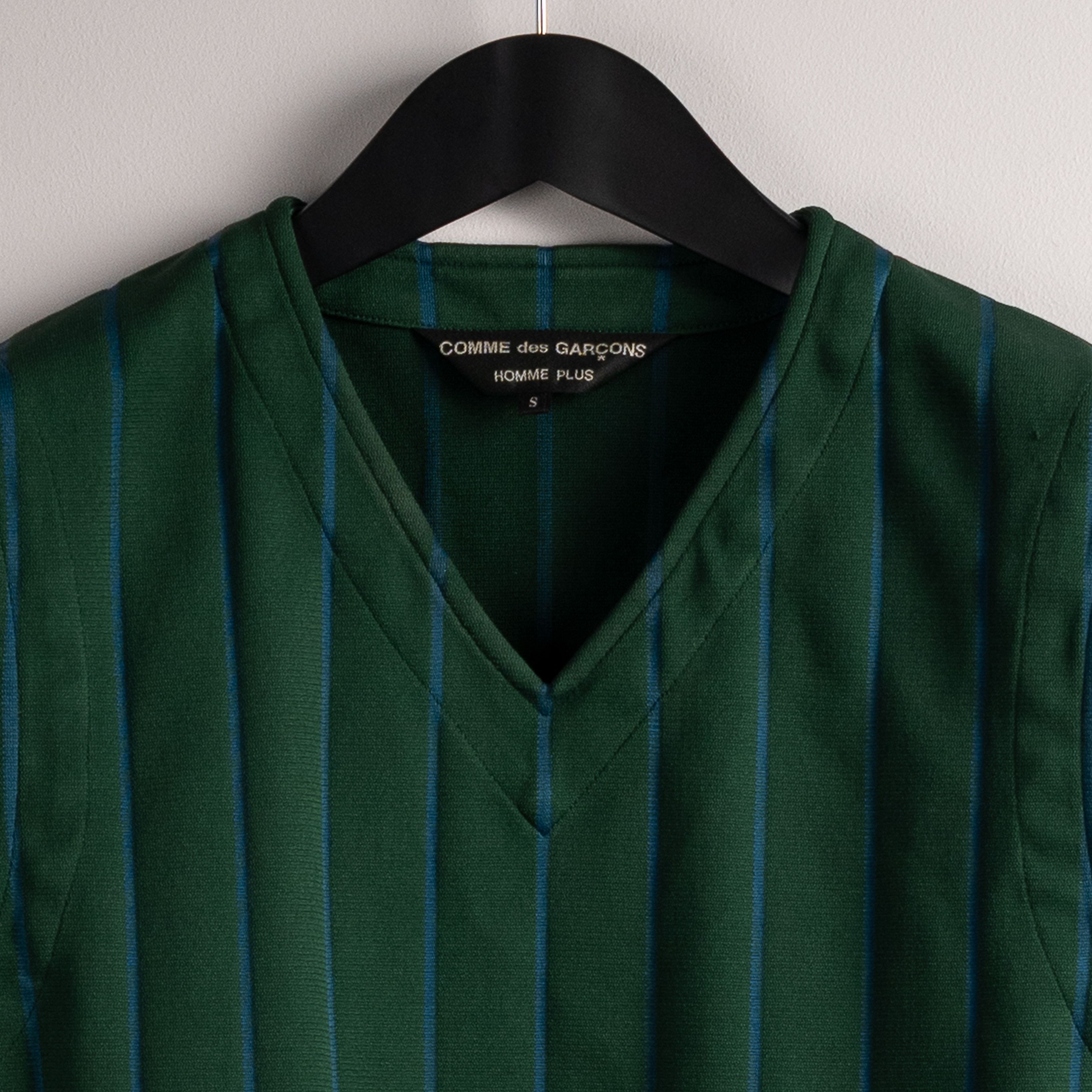 Comme des Garcons Homme Plus Comme Des Garçons Homme Plus SS2003 Striped Vest Green Size US S / EU 44-46 / 1 - 7 Thumbnail