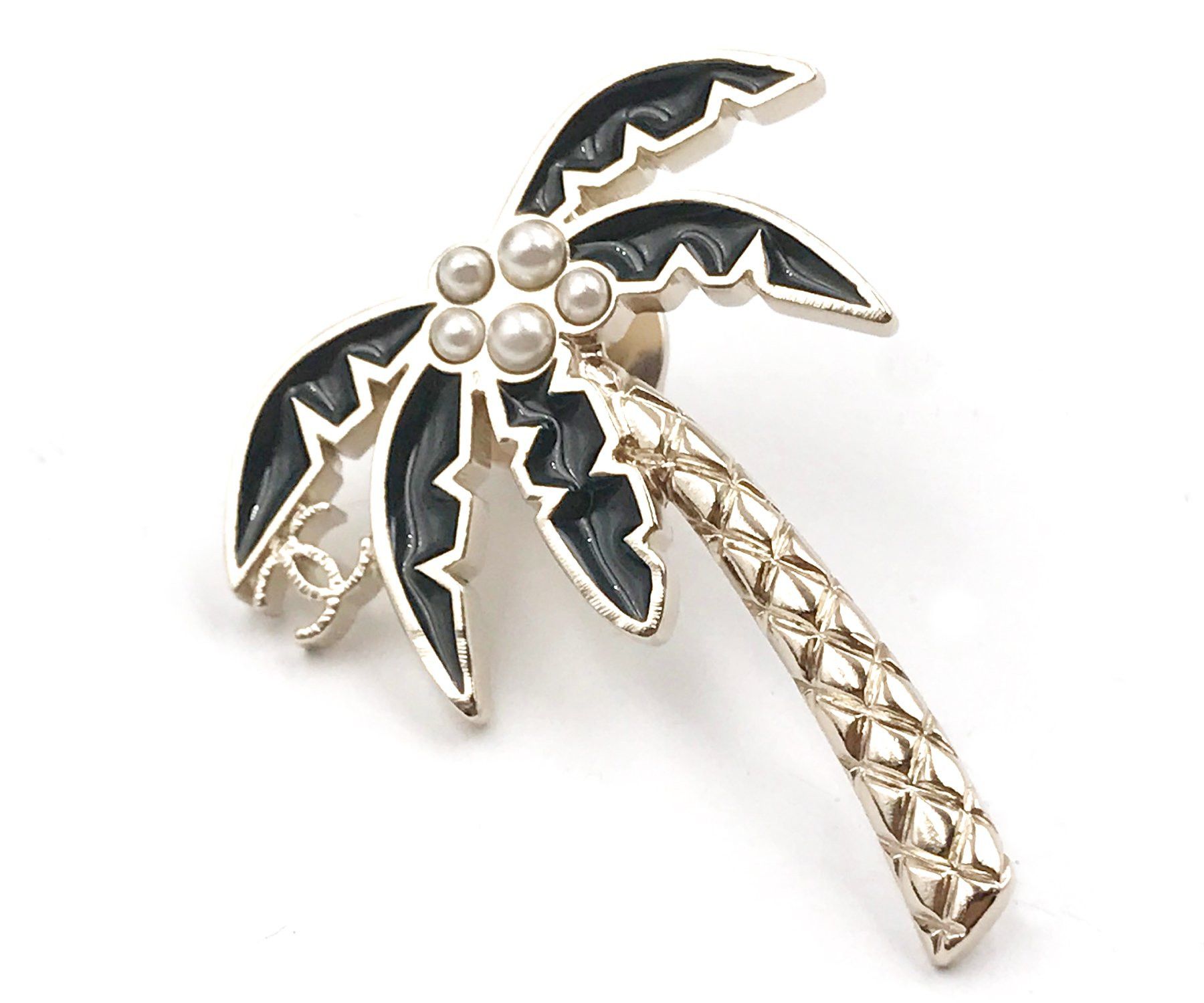 Chanel Chanel Light Gold Palm Tree Pearl Pin Size ONE SIZE - 2 Thumbnail