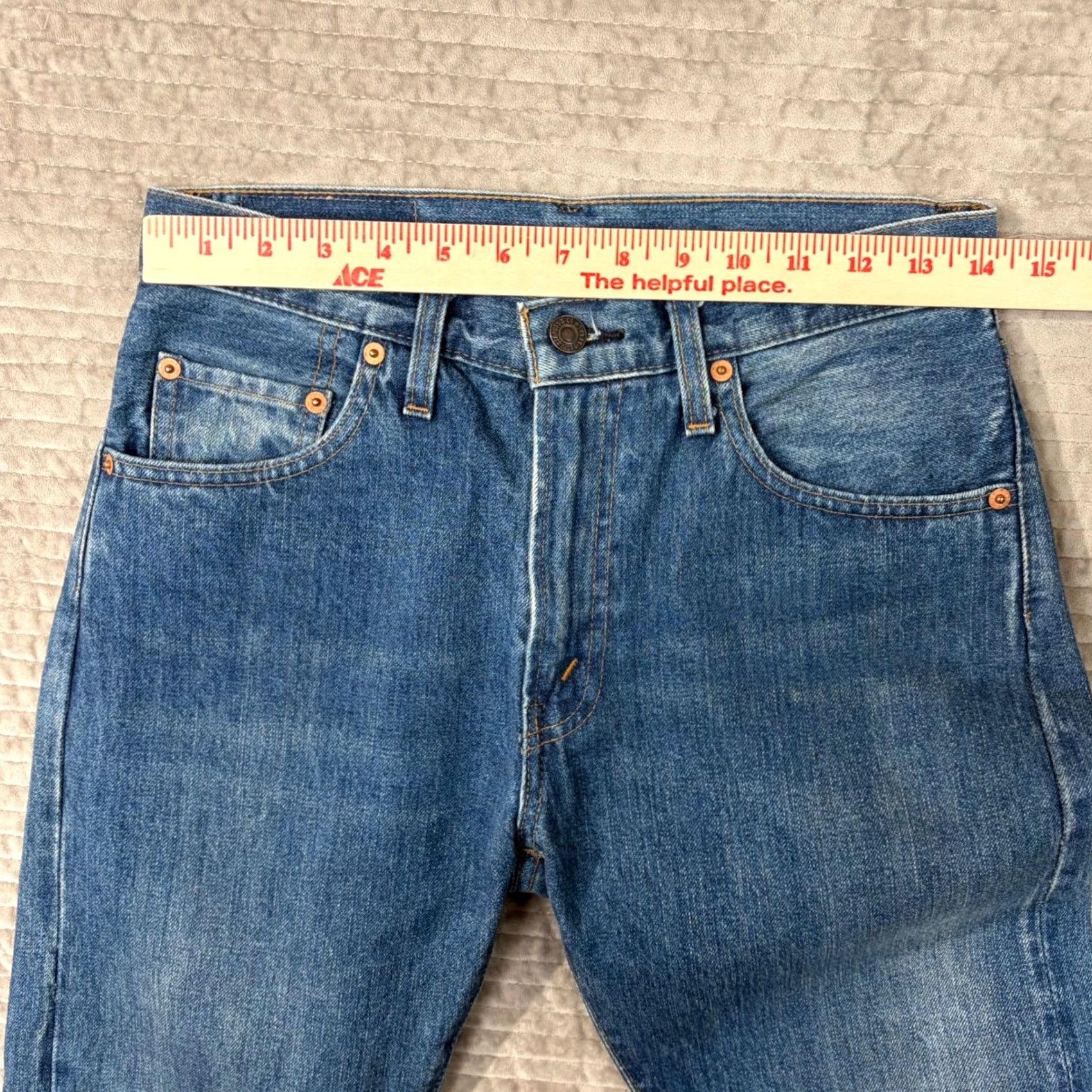 Levi's Levi's 505 Regular Fit Selvedge Denim Jeans Medium Wash W27 Mens Regular Jeans Size US 27 - 6 Thumbnail