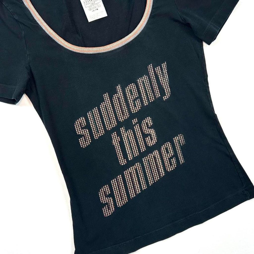 Dolce & Gabbana y2k D&G black short sleeve top, 'suddenly this summer' print Size XS / US 0-2 / IT 36-38 - 6 Thumbnail