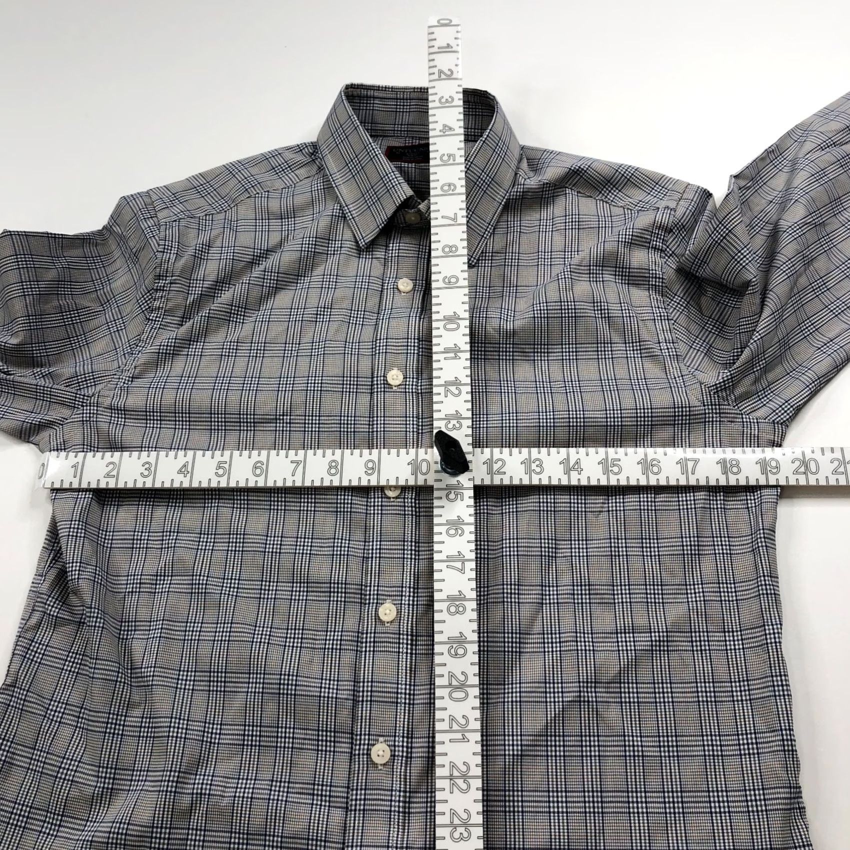 UNTUCKit UNTUCKIT Shirt Slim Fit Plaid 100% Polyester LS Casual Collar Button-Up Gray Blue Mens Small Slim Fit Size US S / EU 44-46 / 1 - 4 Thumbnail
