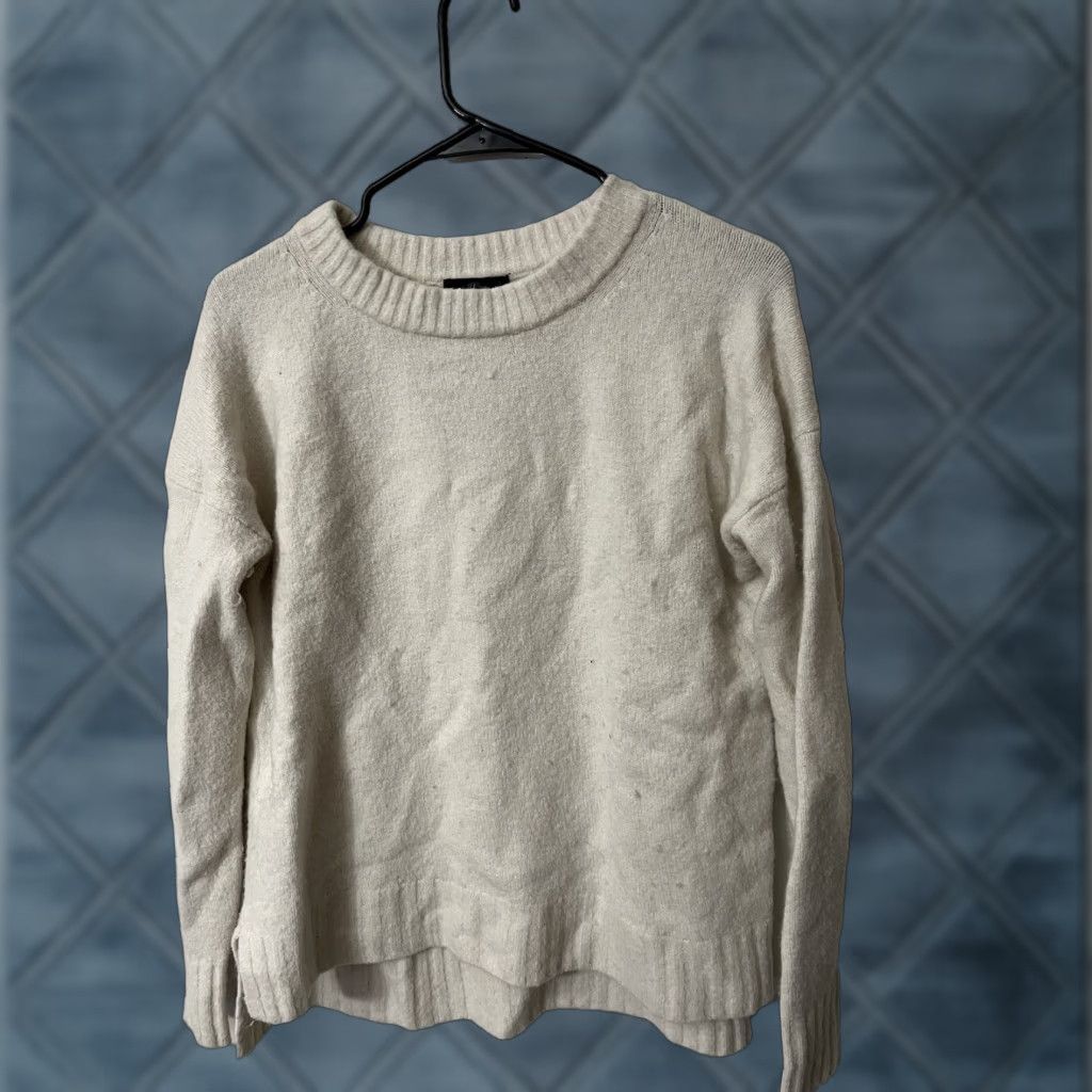 J.Crew J.Crew Oversized Crewneck Sweater XS Womens Ivory Wool Alpaca Nylon Elastane Solid Pullover Size XS / US 0-2 / IT 36-38 - 1 Thumbnail