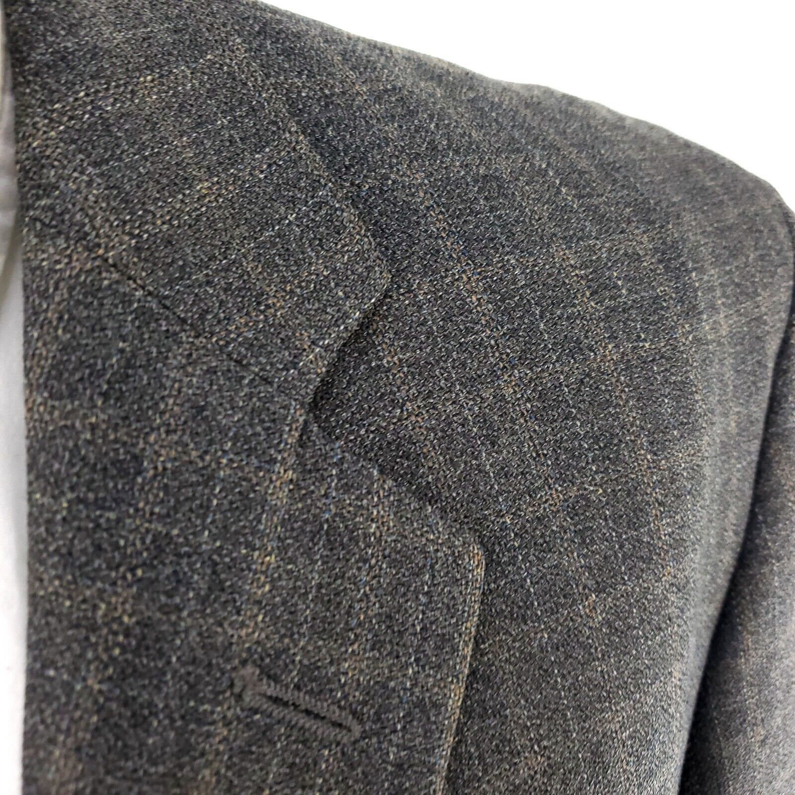 Pronto Uomo Pronto Uomo Wool 2 Button Sport Coat 40S Blue Beige W/ Brown Size 40S - 2 Thumbnail
