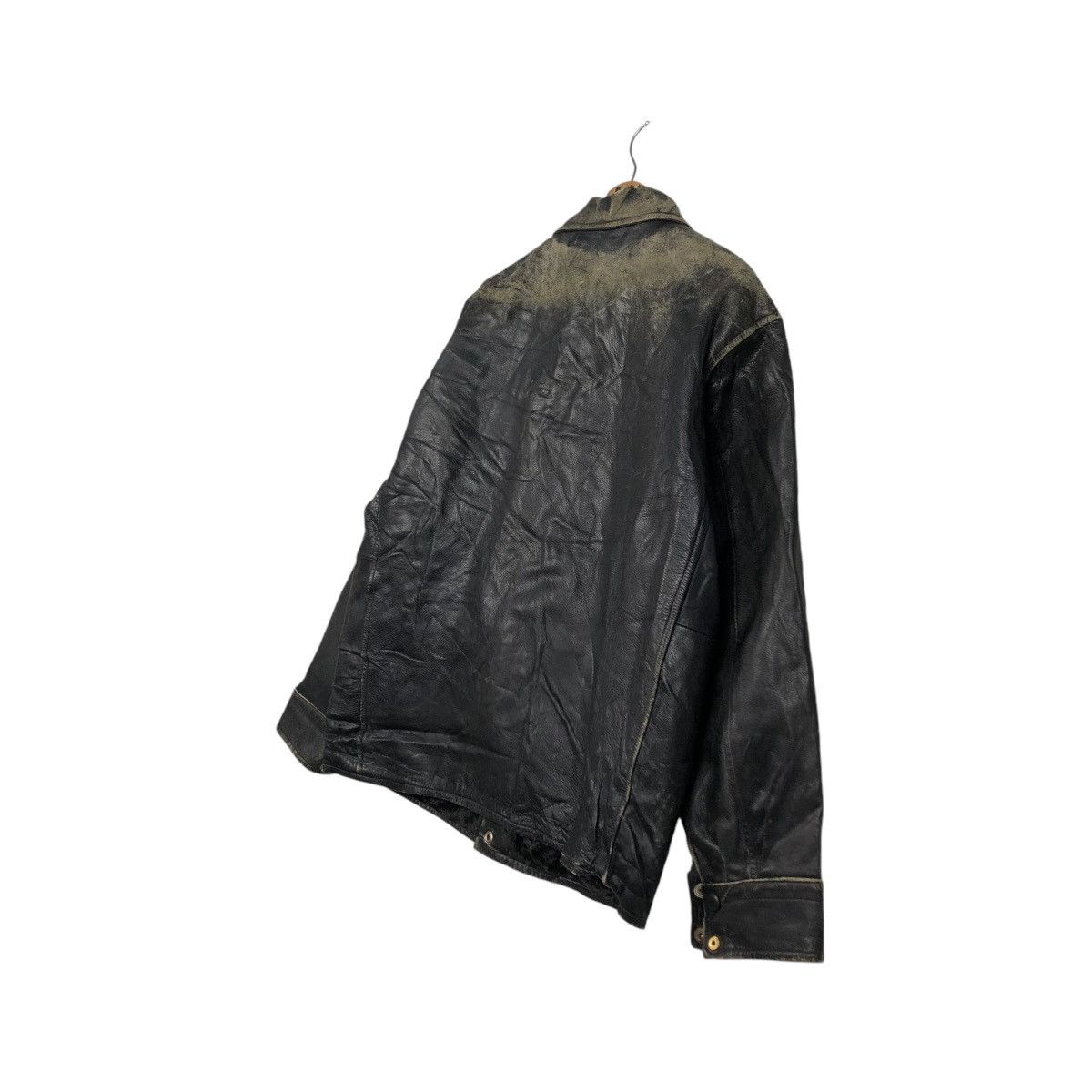 Japanese Brand 🔥VINTAGE 80’s BIKER LEATHER JACKET OXLEATHER FUR BLANKET Size US M / EU 48-50 / 2 - 12 Thumbnail
