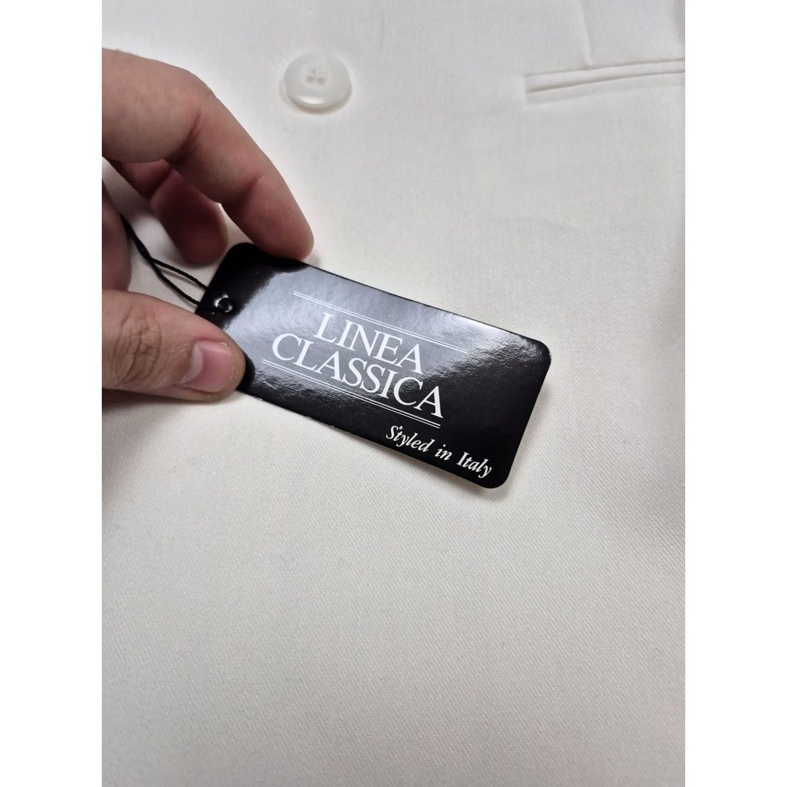 Doublet Linea Classica Suit Mens 38R White Poly Wool Double Breasted 2 Piece 30x36 NWT Size 38R - 5 Thumbnail