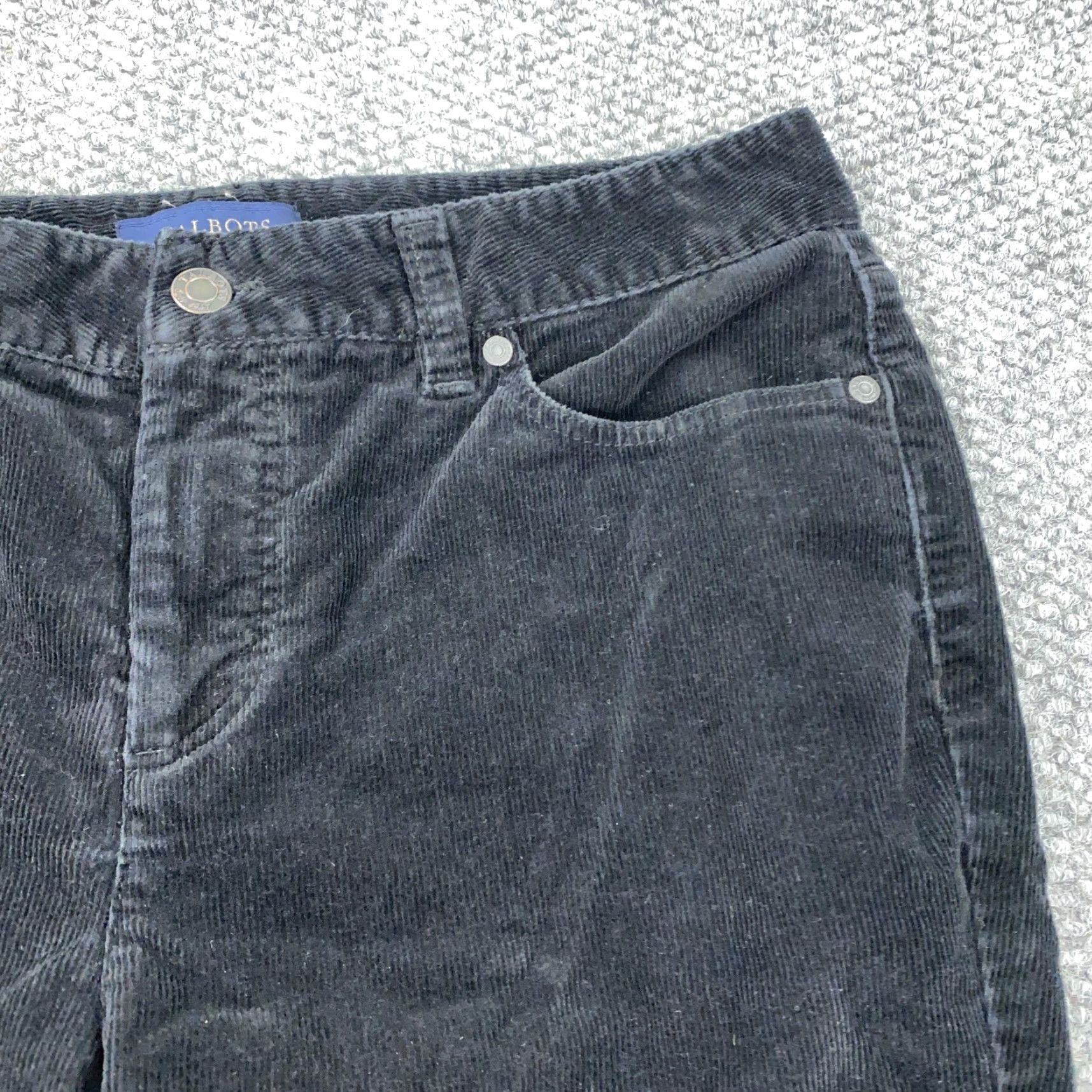 Talbots Talbots Heritage Pants Jeans Womens 8P Black Corduroy Straight Leg Stretch Pockets Zip Casual Womens Size 30" / US 8 / IT 44 - 3 Thumbnail