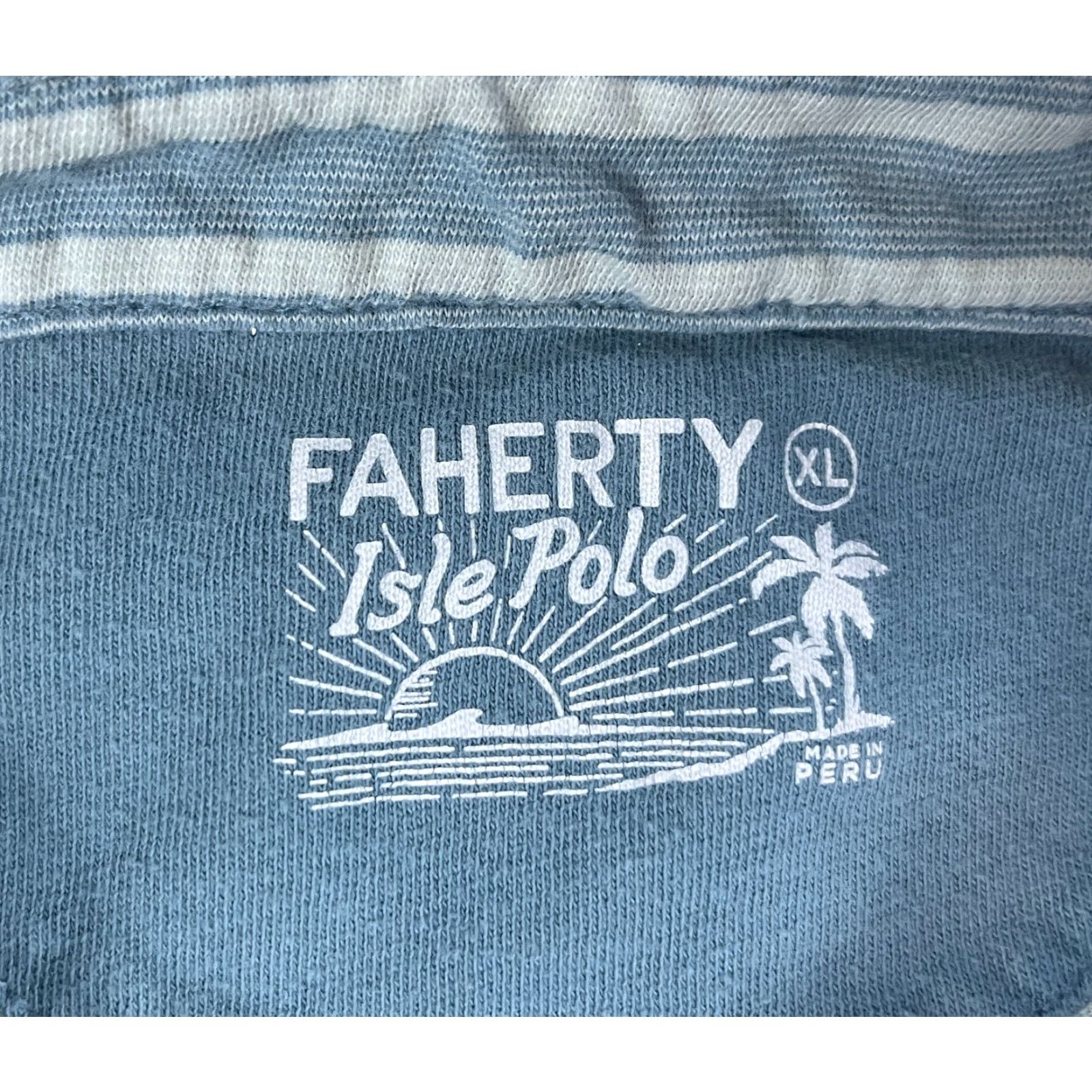 Faherty Faherty Isle Polo Shirt Striped XL Men’s Blue 100% Cotton Shirt Polo (Vintage) Mens Size US XL / EU 56 / 4 - 4 Thumbnail
