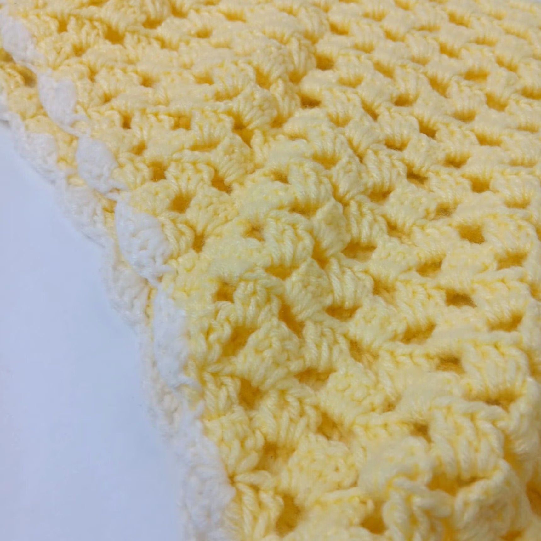 Vintage VINTAGE Shawl Women Small Teen 35" 59" Yellow Crochet Handmade Granny Cottagecore Shawl/Wrap Easter 2020s Womens Size ONE SIZE - 6 Thumbnail