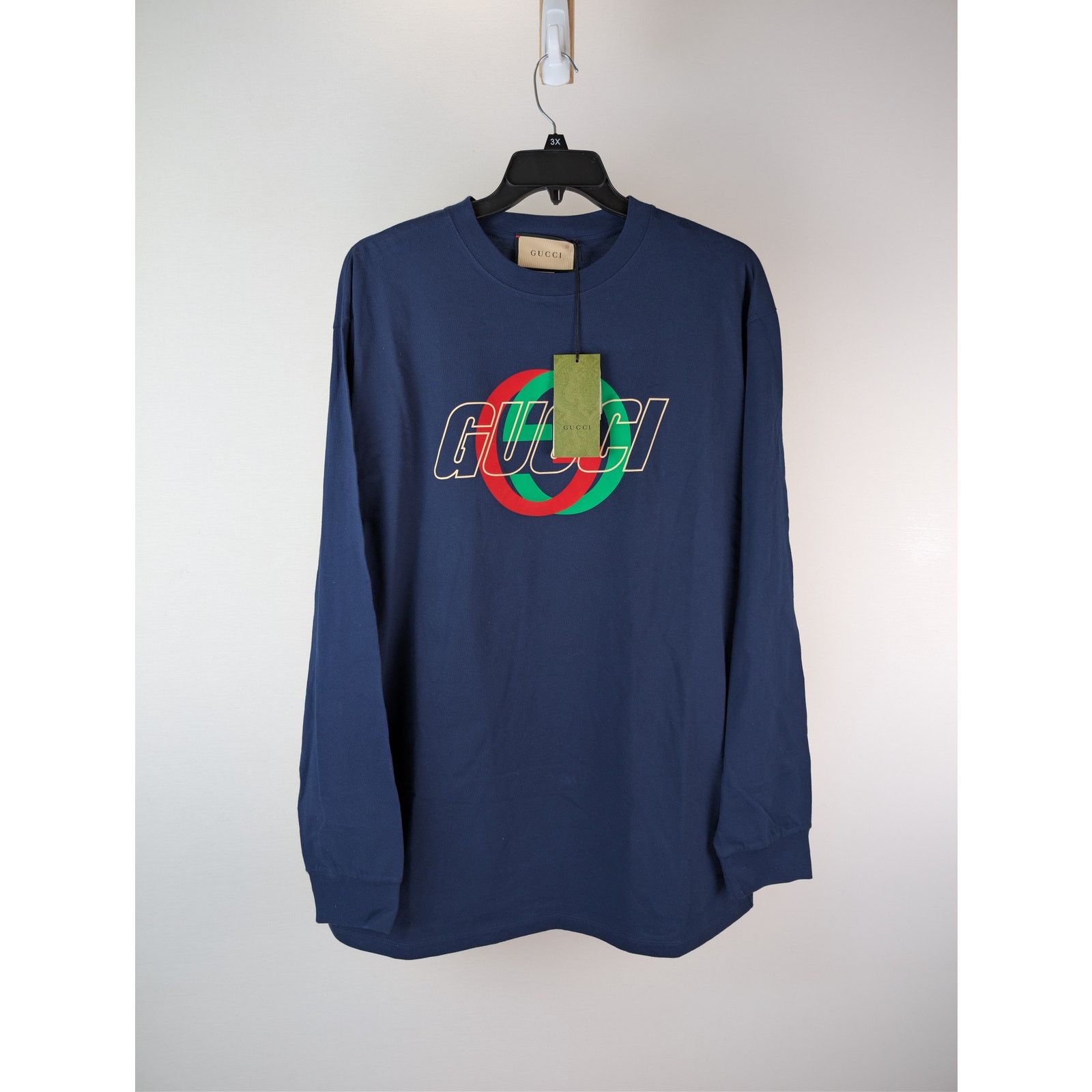 Gucci o1rshd1 Long Sleeve T-Shirt Cotton Jersey in Inchiostro/MC Size US XXL / EU 58 / 5 - 1 Thumbnail
