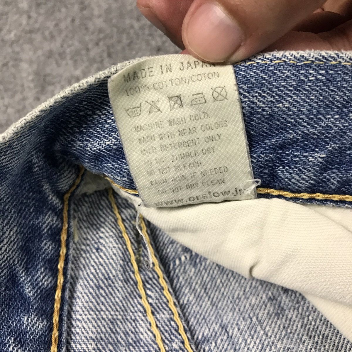 Orslow ORSLOW 2005 DISTRESSED SELVAGE DENIM LIGHT DENIM PANTS Size US 30 / EU 46 - 19 Thumbnail