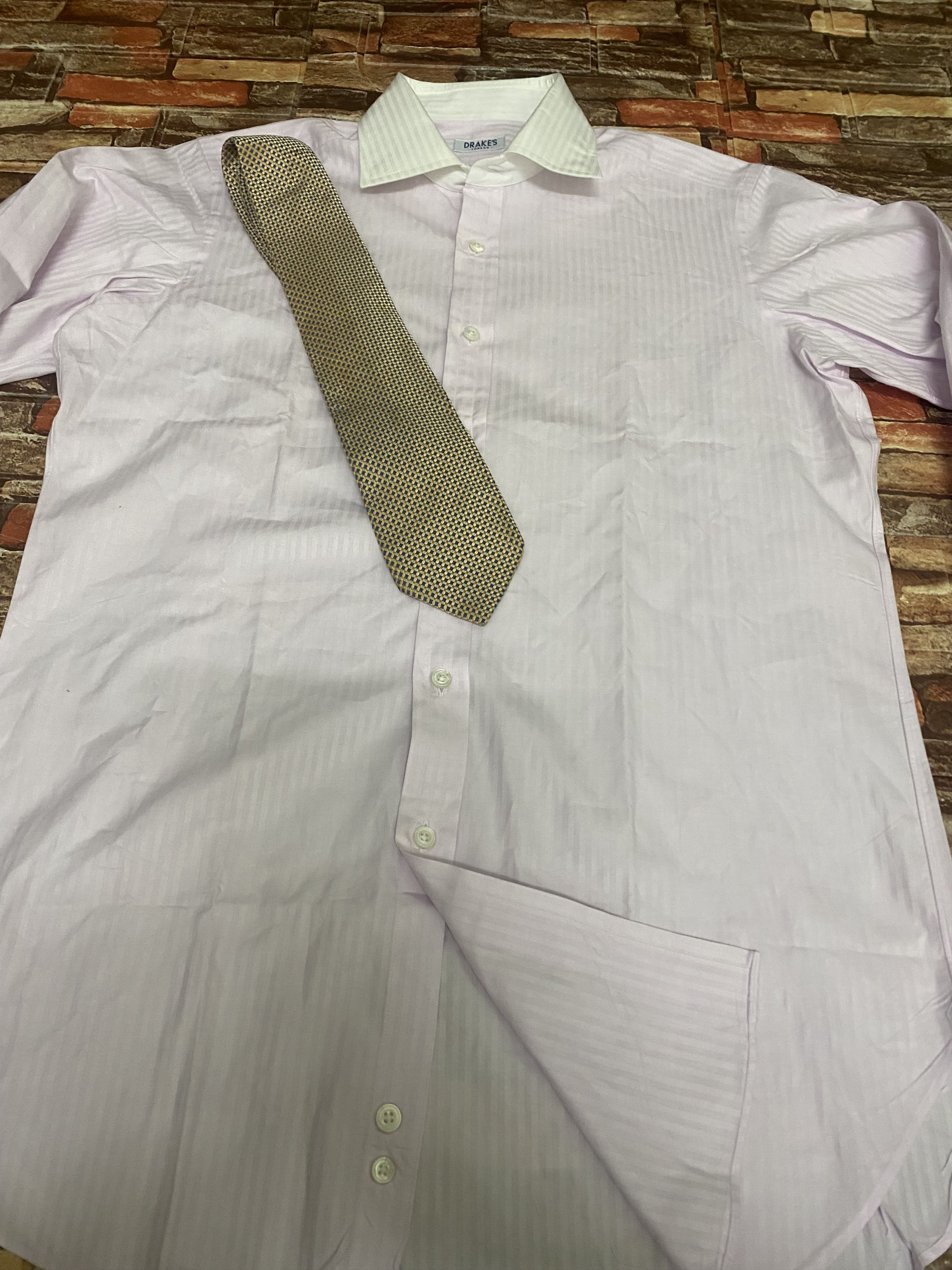 Drake's Drake’s Light Pink Open Collar with silk tie Size US L / EU 52-54 / 3 - 2 Thumbnail