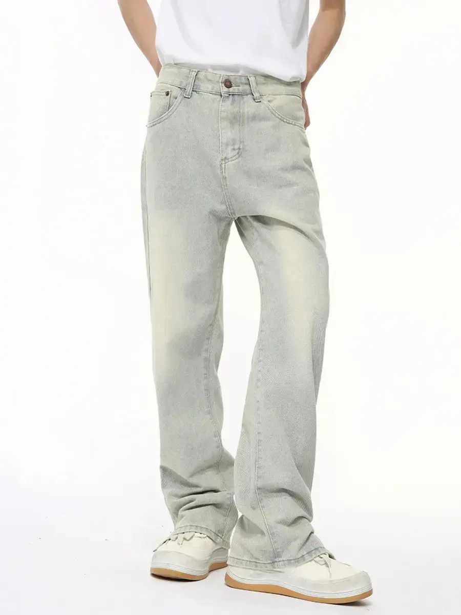 Japanese Brand Retro loose zipper straight leg jeans Size US 32 / EU 48 - 6 Thumbnail