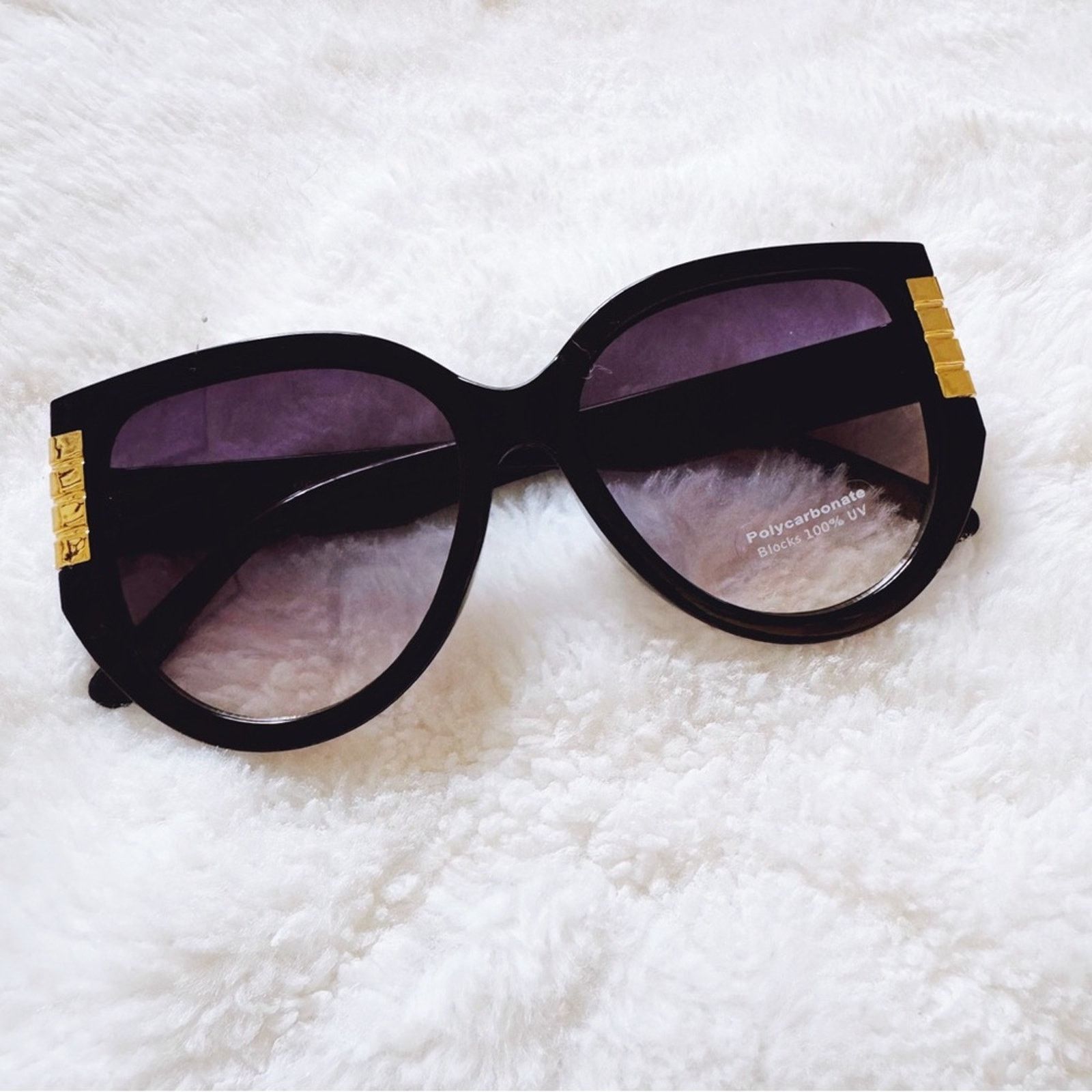 Other Rosy Black Cat Eye Oversized Sunglasses Size ONE SIZE - 5 Thumbnail