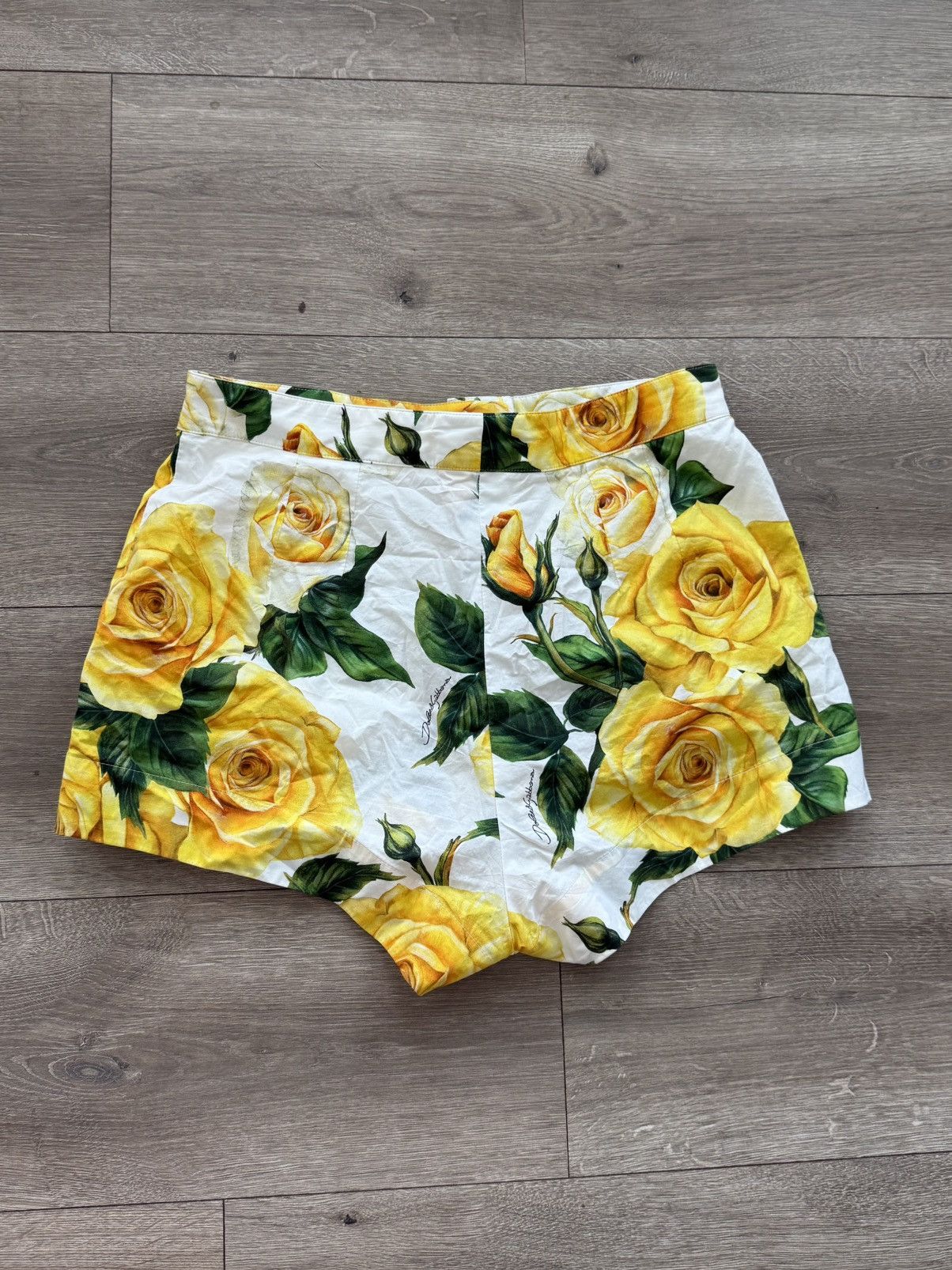 Dolce & Gabbana Dolce & Gabbana Yellow Rose Print size IT 46 Size 32" / US 10 / IT 46 - 2 Thumbnail