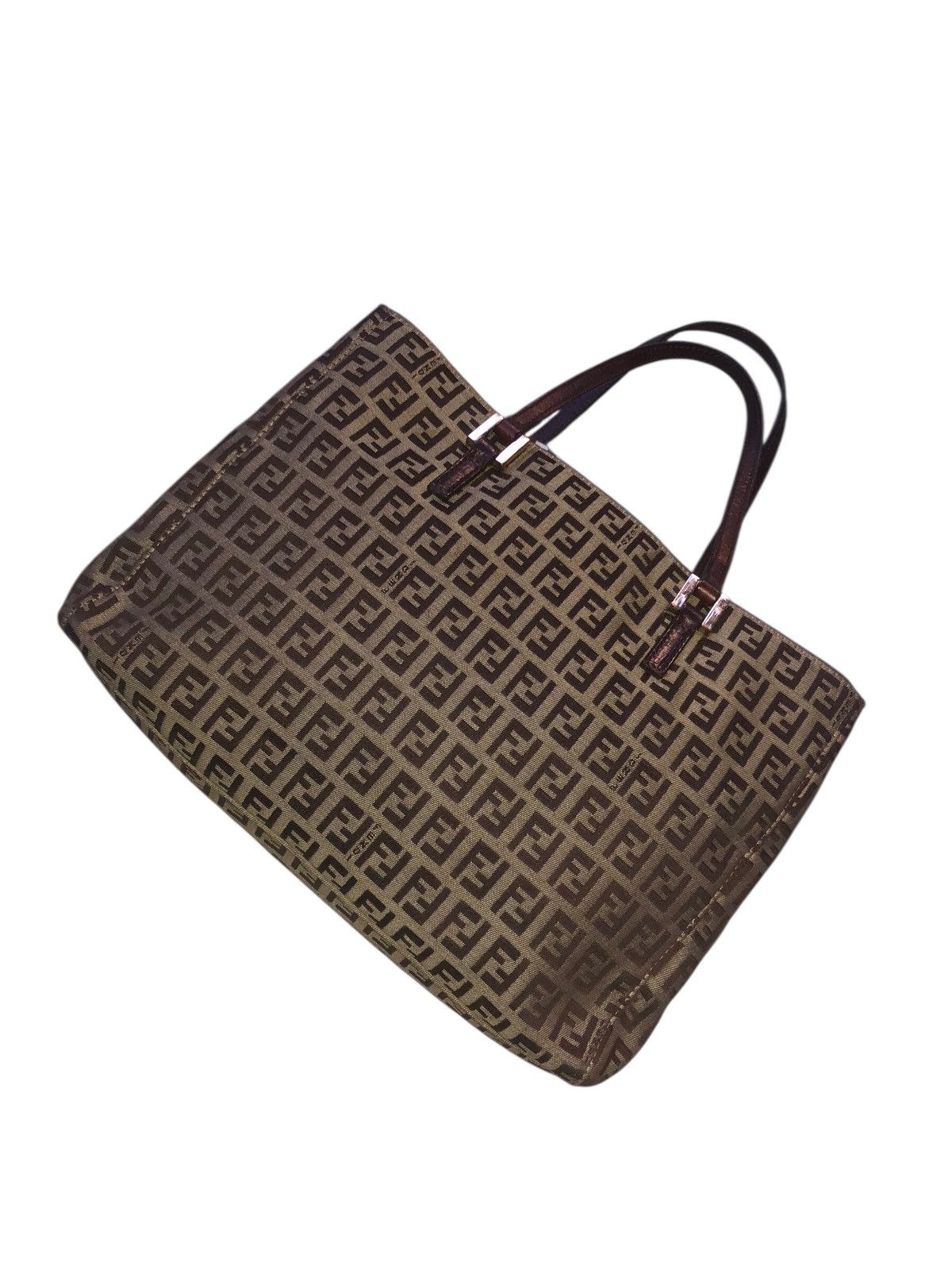 Fendi 🔥Vintage FENDI ROMA 2000-2010 Small Zucchino Canvas Tote Bag Size ONE SIZE - 2 Thumbnail