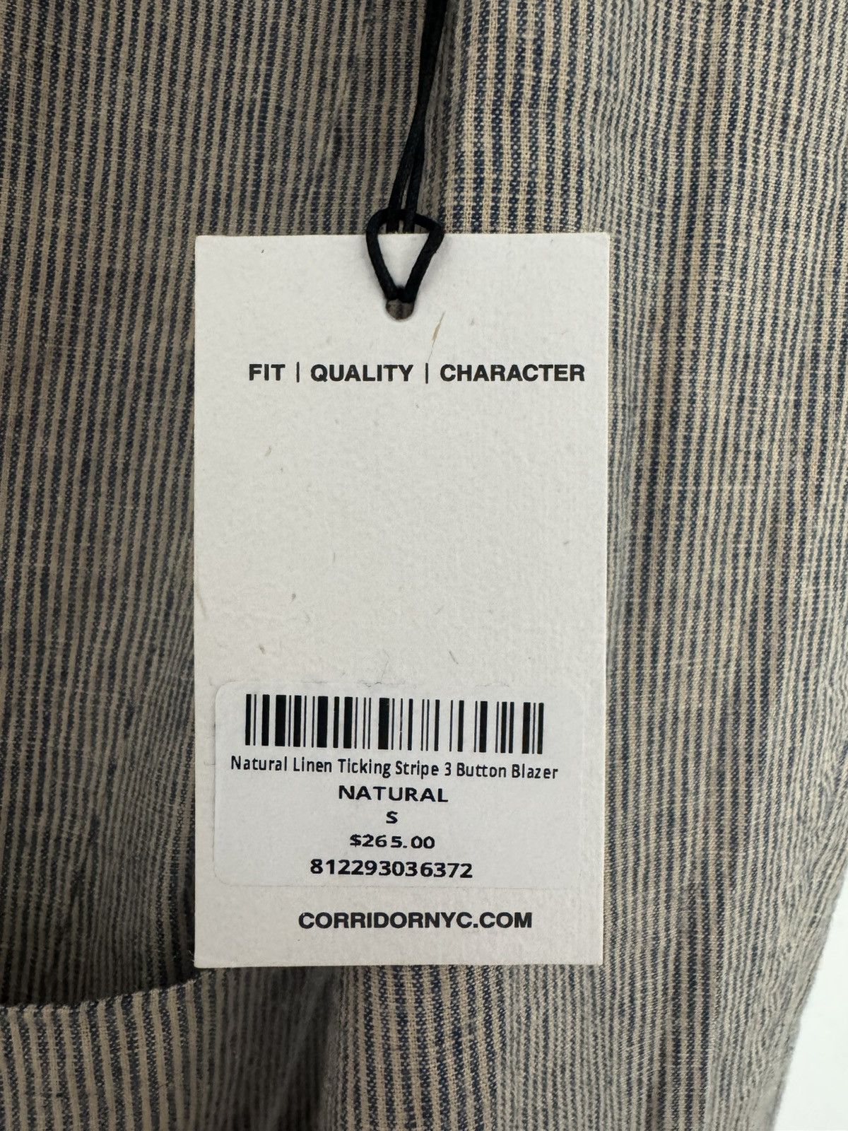 Corridor Corridor Small Natural Linen Ticking Stripe 3 Button Blazer Size 38R - 6 Thumbnail