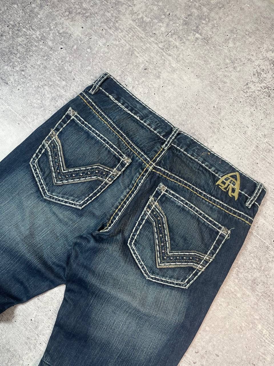 Antique Rivet Vintage 00s Antique Rivet Rock Revival Style Denim Jeans Y2K Size US 34 / EU 50 - 6 Thumbnail