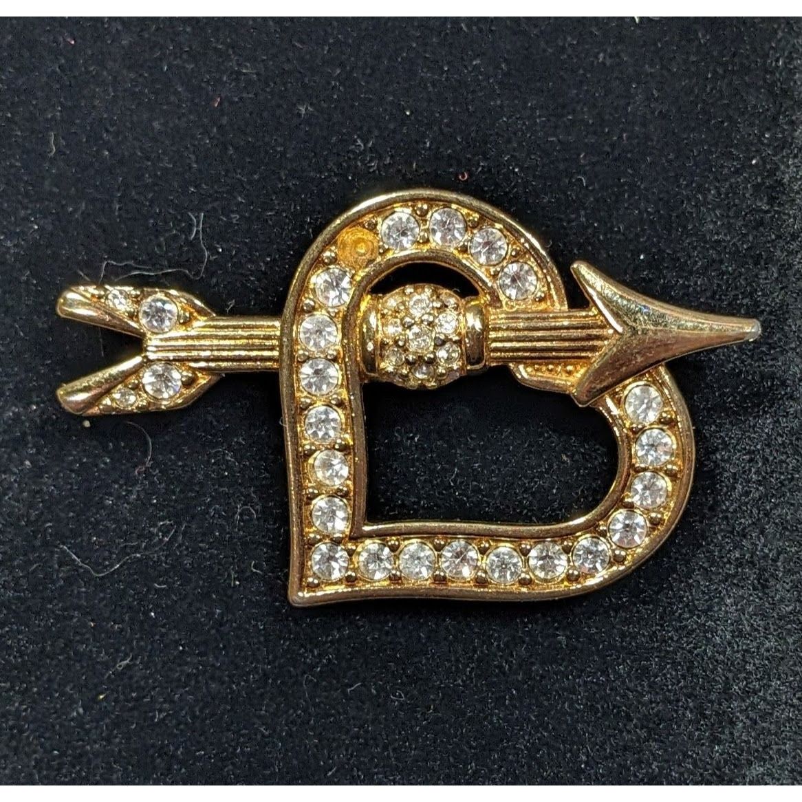 Swarovski Vintage Swarovski Heart And Arrow Brooch Gold Tone With Cryt Size ONE SIZE - 3 Thumbnail