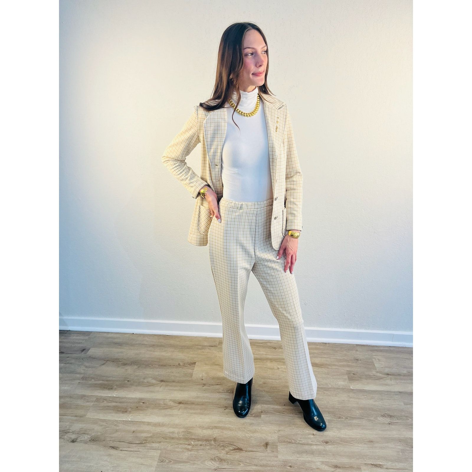 Other 70s Houndstooth Jacket and Pants Set Size M / US 6-8 / IT 42-44 - 4 Thumbnail