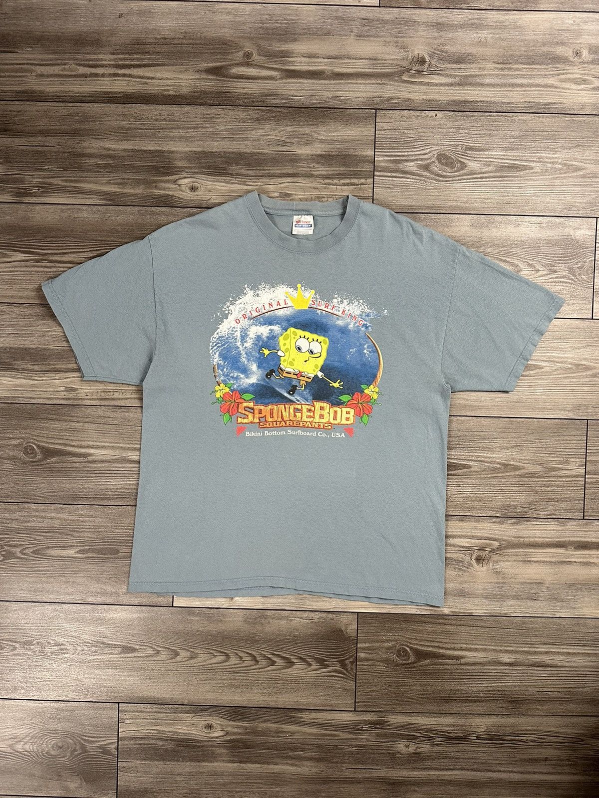 Vintage Y2K Spongebob Square Pants Surf King T Shirt