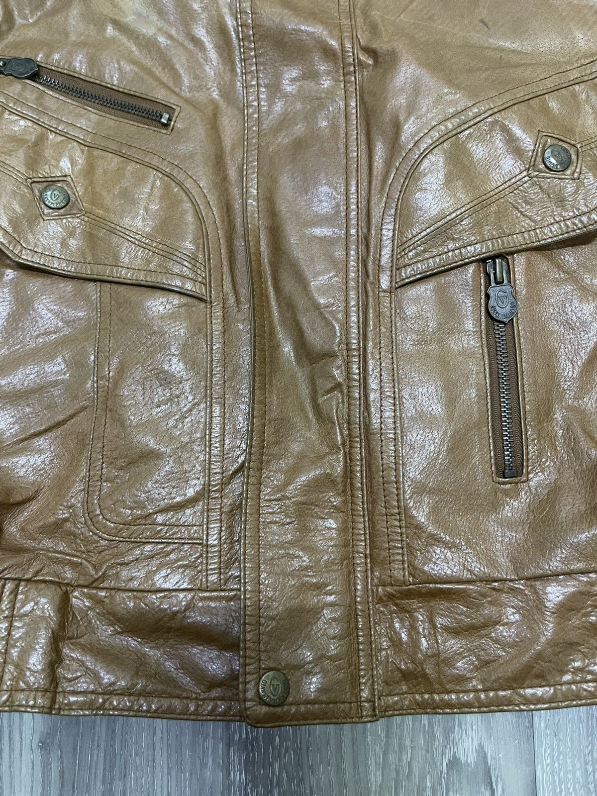 Gianni Valentino 🔥Vintage Gianni Valentino Leather Jacket Big Spellout Logo🔥 Size US M / EU 48-50 / 2 - 13 Thumbnail